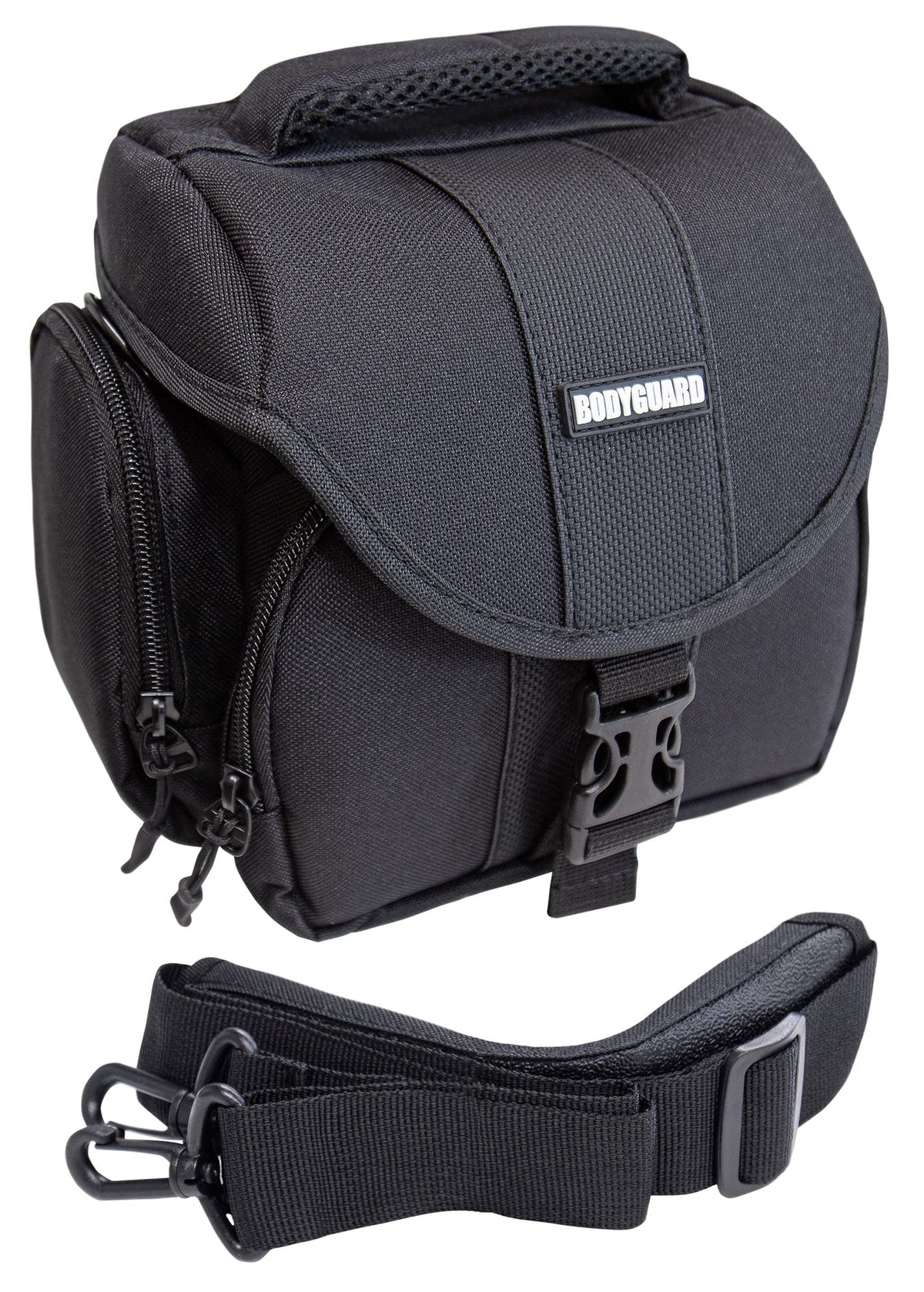 Bodyguard Camera Bag for Bridge, Mirrorless, and Small DSLR Cameras, Fits Panasonic FZ82, FZ200, FZ300, FZ1000, FZ2000, Sony HX400V, Nikon B500, B600,