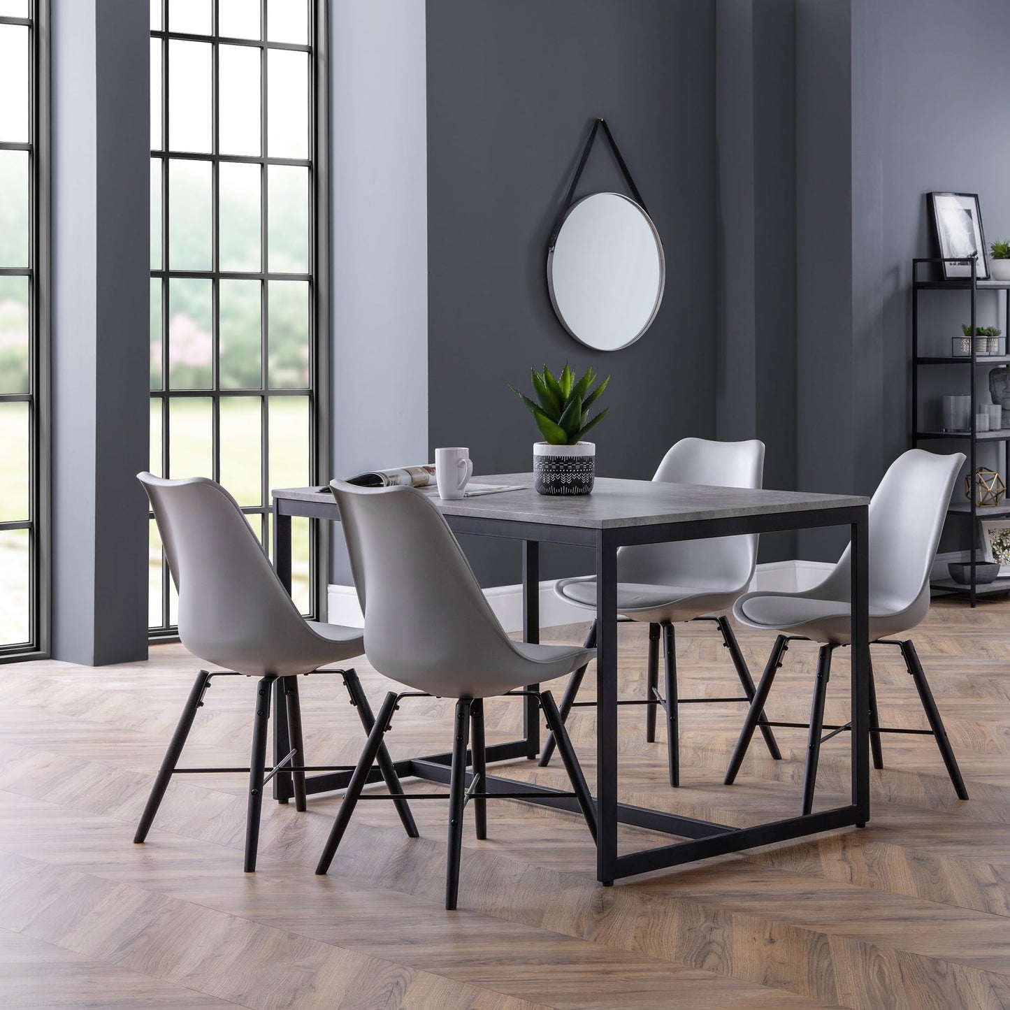 Julian Bowen Kari Dining Chairs, Set of 2, Grey - H83 x W48 x D54cm