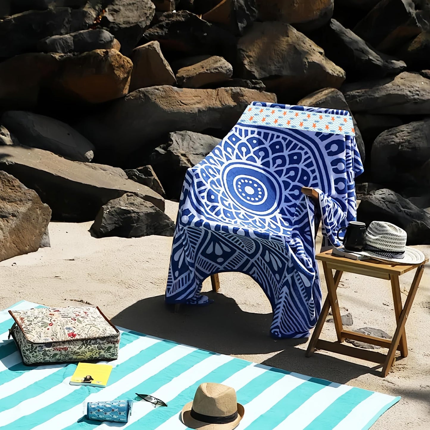 Beach Towel Bands, Towel Bands for Sun Loungers, 40 CM * 5CM 2Pcs