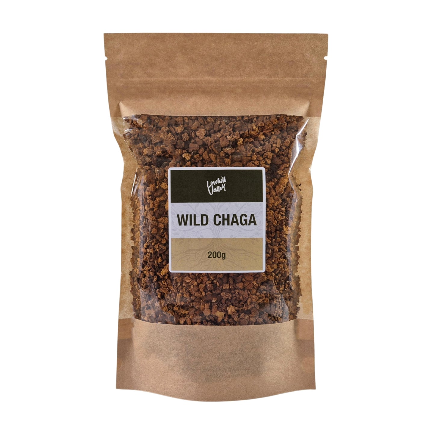 Lowhill Valley Wild Chaga Mushroom Herbal Tea - Boost Immunity and Wellness with Nature ? Inonotus obliquus ? 100% Pure Dried Tea Loose ? No Additives