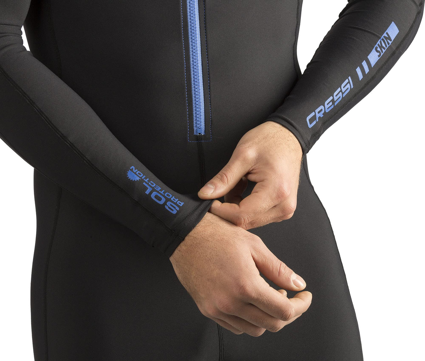 Cressi Men's 1mm One piece wetsuit Skin, Black Blue, XL/5