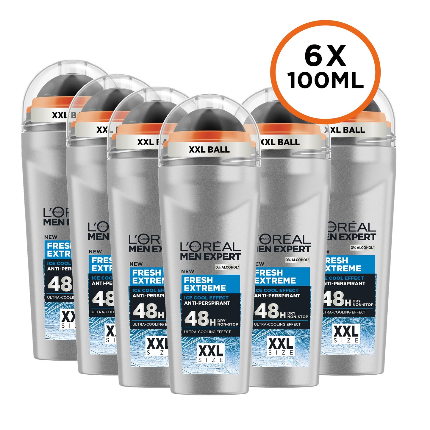 L'Or?al Paris Men Expert Fresh Extreme 48H Roll On Deodorant XXL, Anti-Perspirant, Ultra Absorbent Technology, Combats Sweat & Body Odour For 48