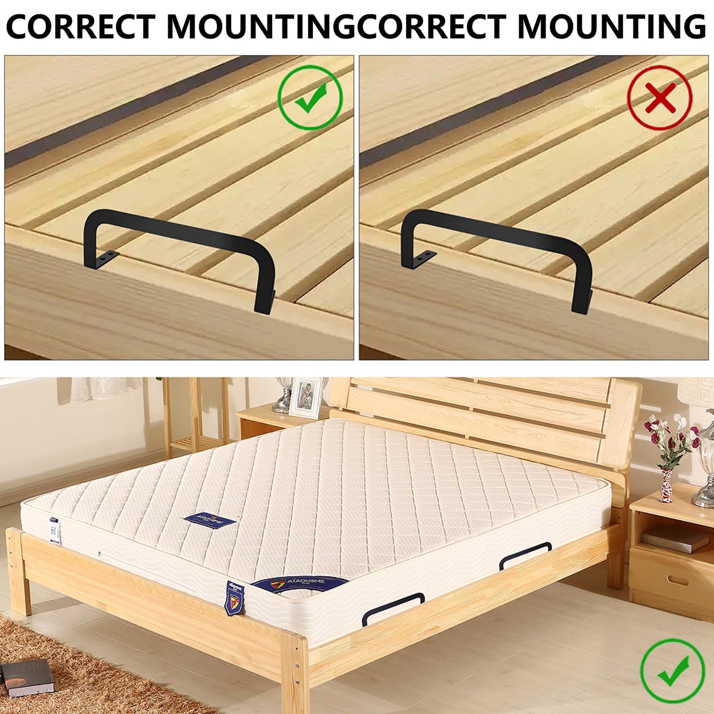Zhuatek 5 Pcs Metal Mattress Slide Stopper for Adjustable Beds, Keeps Mattress in Place