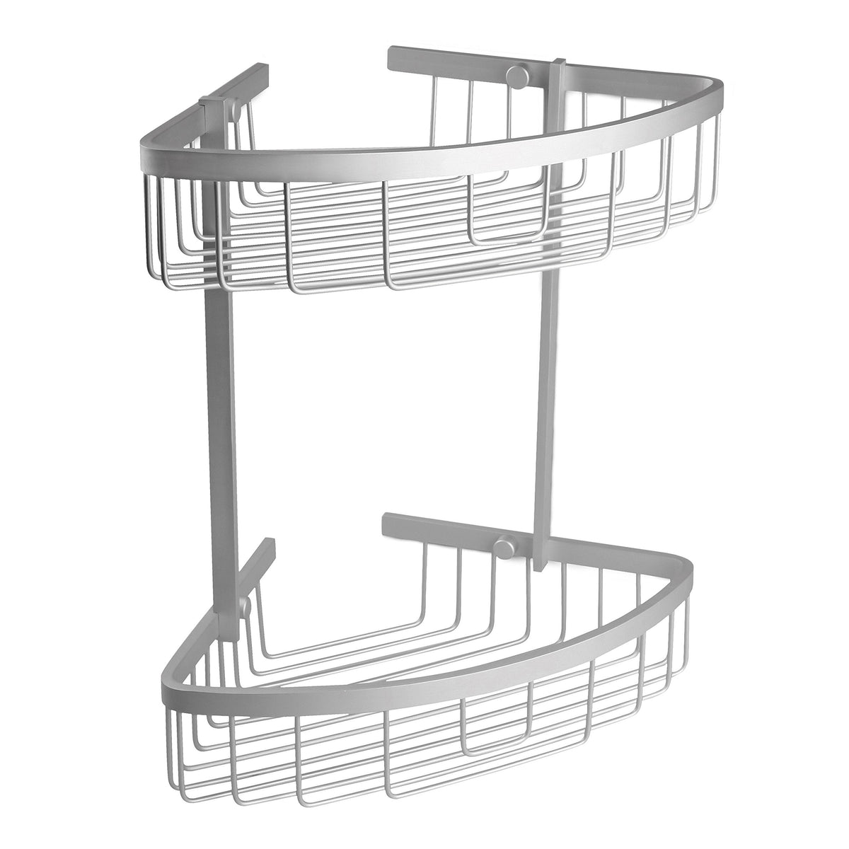 TATAY Shower Shelf Corner Aluminium 2 Tiers | Includes Screws | Compatible with No-Drill System (Quick Fix) | Resists Humidity and Corrosion | Modern