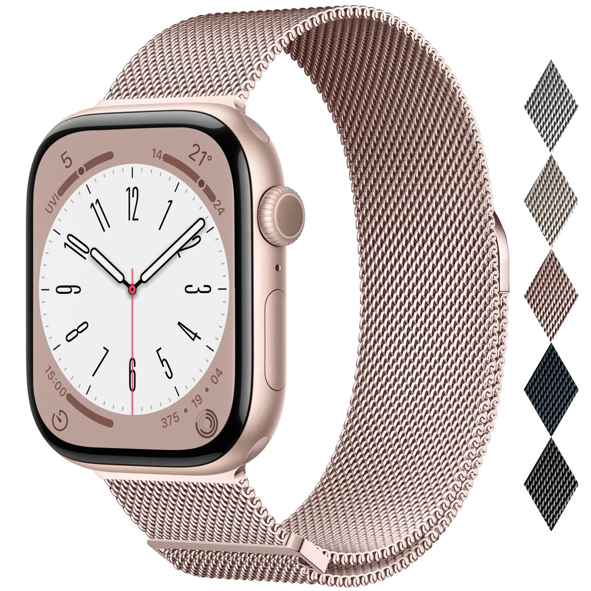 Milanese Loop Compatible with Apple Watch Straps 38mm 40mm 41mm 42mm 44mm 45mm 46mm 49mm Women & Men, Magnetic Clasp Adjustable Metal Bands for iWatch