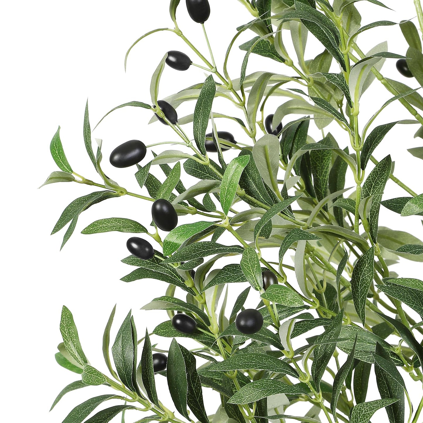 Alupssuc 6FT Olive Tree Artificial, Faux Olive Tree with White Pot, Fake Olive Tree Indoor Outdoor with Natural Wood Trunk & Lifelike Fruits, Perfect