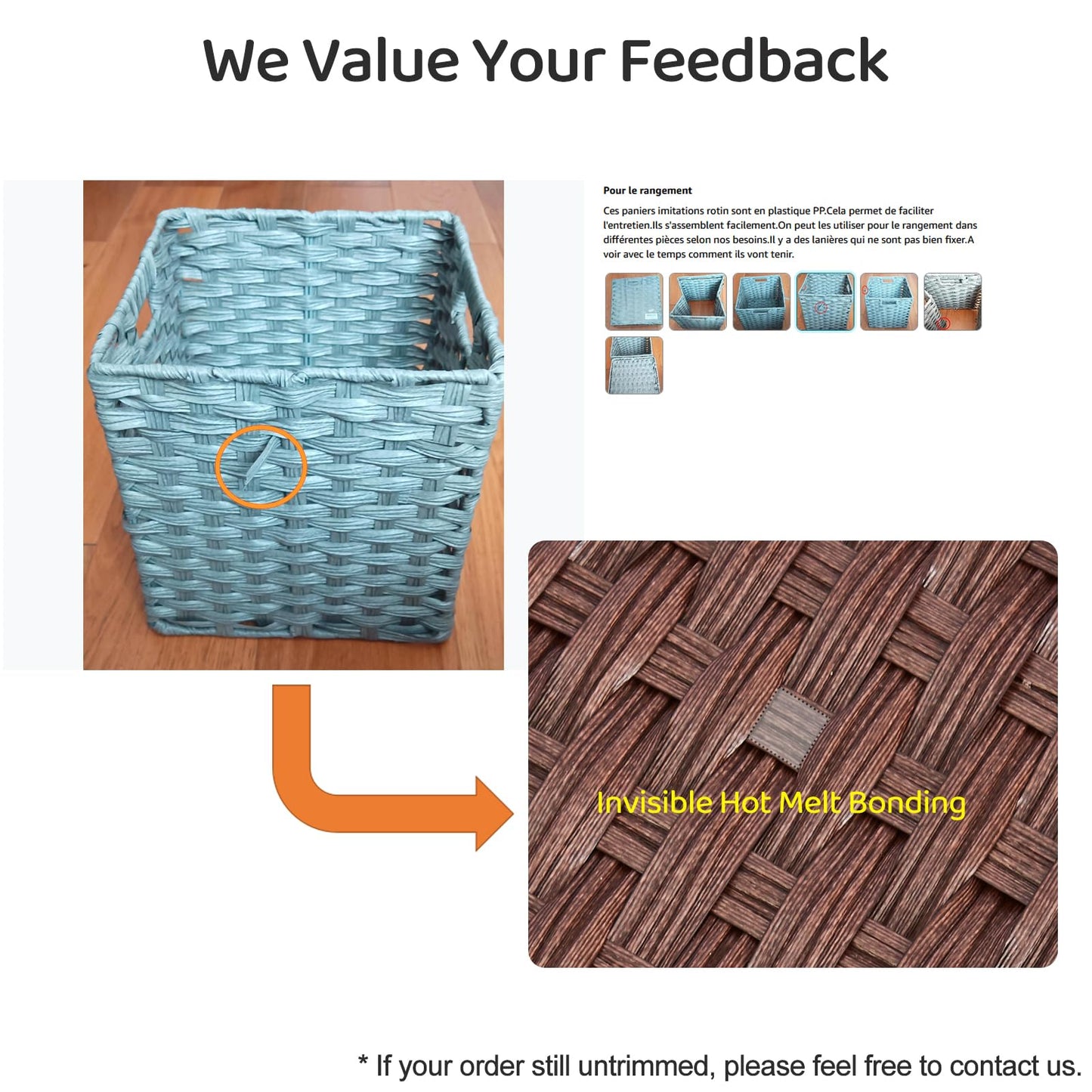 Mangata 28 cm Storage Cube Boxes for 30 cm Closet, Rattan Effect Storage Baskets, Wicker Woven Polyrattan Material Closet Organizer, 28x28x28 cm