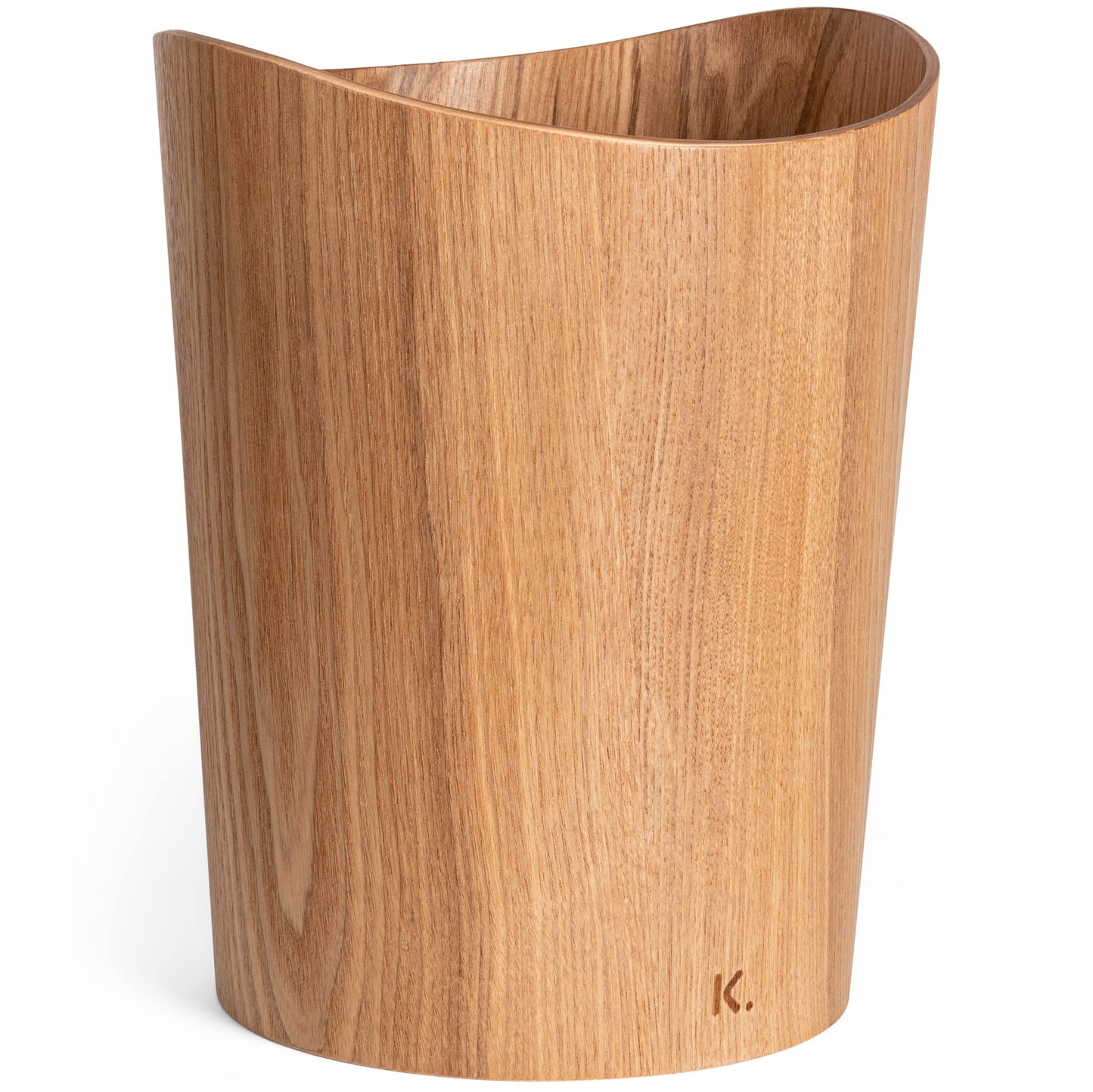 Kazai. Real Wood Waste Paper Bin Brje | Wooden Paper Basket for Office, Kids' Room, Bedroom and more | 9 liters | Ash