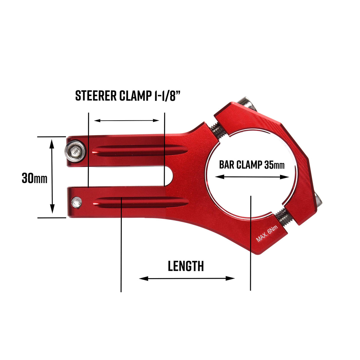 Funn Funnduro MTB Stem with 35mm Bar Clamp - The Ultimate Ultralight and Tough Alloy Bicycle Stem for Mountain Bike and BMX Bike, Length 35mm stem