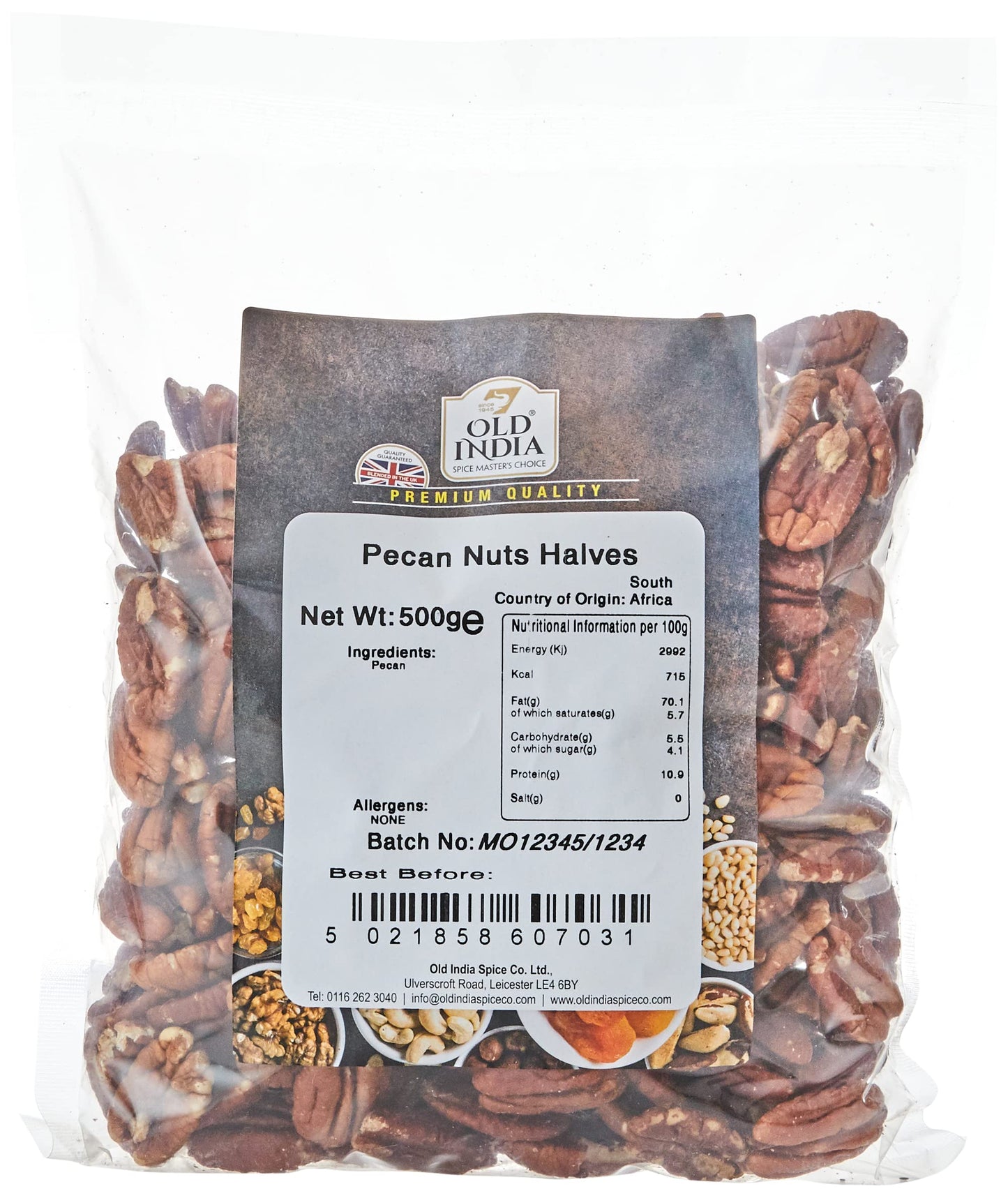 Old India Pecan Nuts Halves 500g