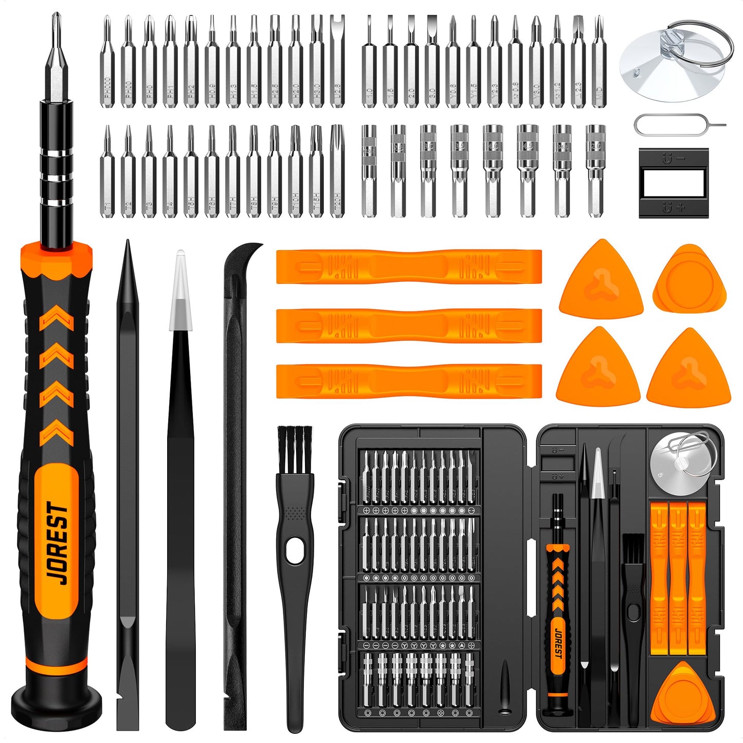 JOREST 59Pcs Small Precision Screwdriver Set with Torx T5, T6, T8, Mini Repair Tool Kit for MacBook, Computer, Laptop, iPhone, PS4 PS5, Xbox, Switch,