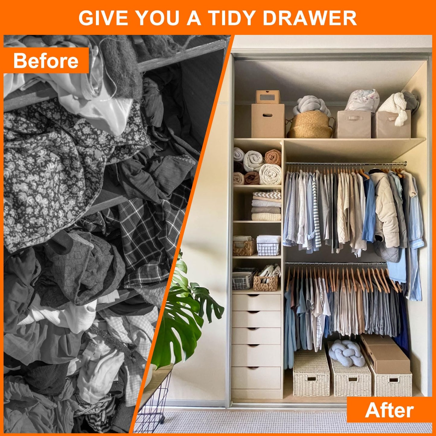 sourcing map 1 Set Foldable Cloth Storage Box, 12 Slots Fabric Socks Underwear Drawer Dividers Organizers Baskets Bins for Clothes Socks Scarves Ties