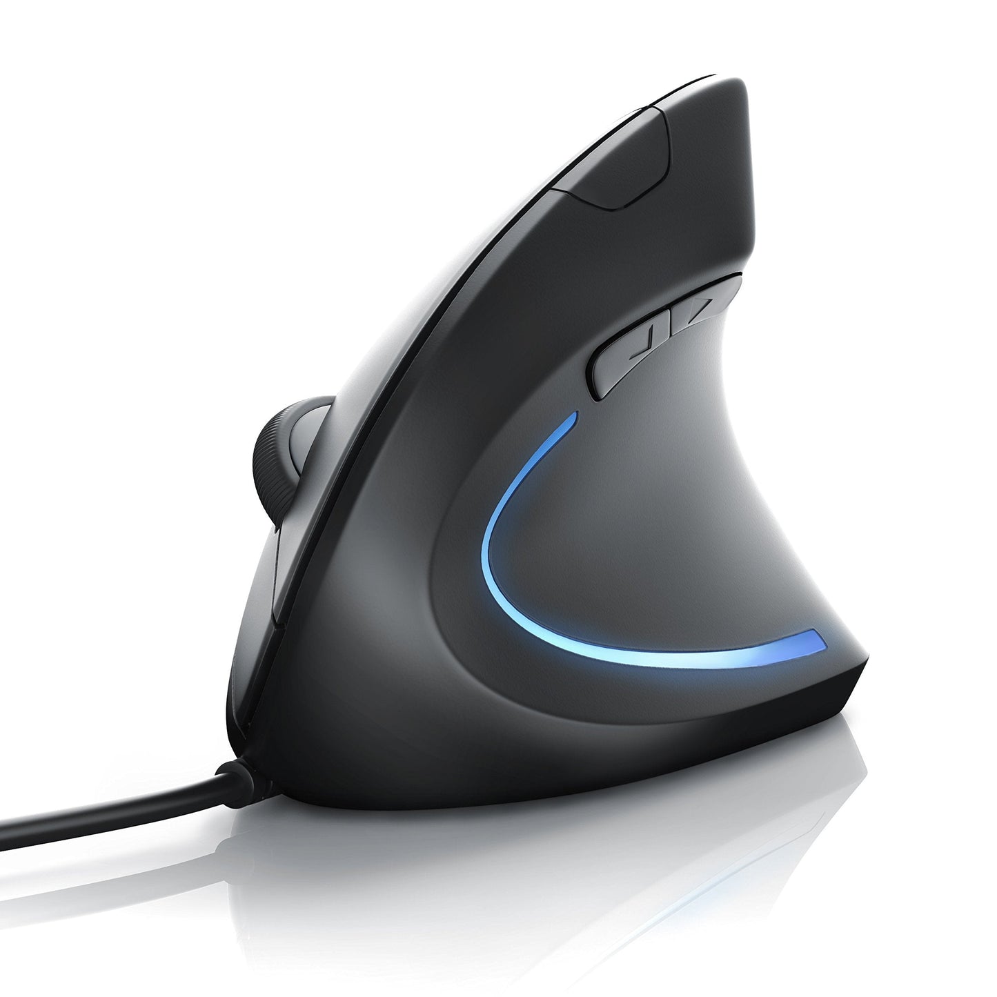 CSL - Vertical Ergonomic USB Mouse - Wired Optical Mouse TM137U - Mice with Ergonomic design - 5 Buttons - 1600dpi - prevention against mouse arm