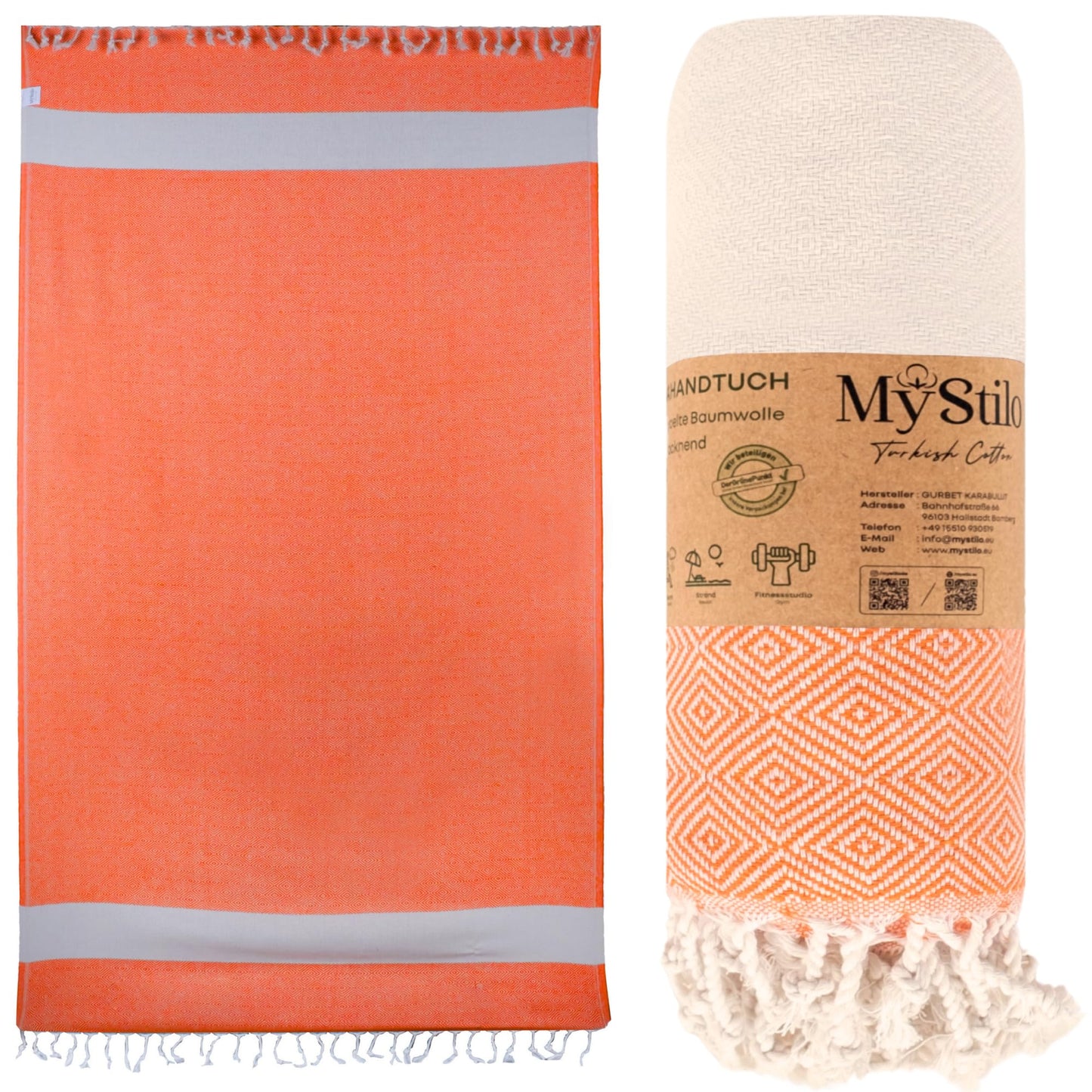 MyStilo Beach Towel Sauna Towel XXL - Thick, Soft Bath Towel 100 x 200 cm, Quick-Drying - Premium Hammam Towel with Diamond Pattern for Men, Women