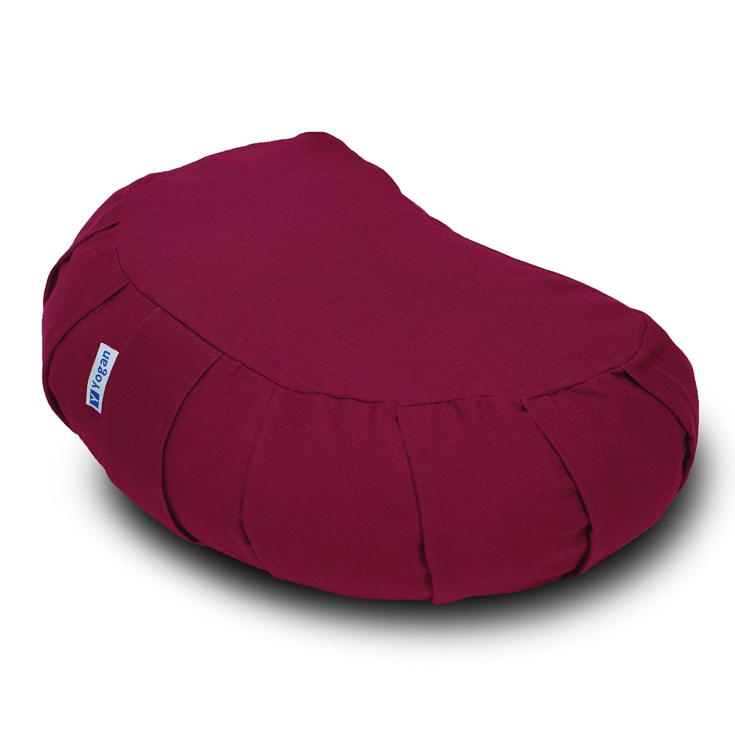 Yogan Crescent Yoga Cushion/Meditation Cushion | Natural Buckwheat Hulls Filling | Outer Cover (Could be Removed and Washed) - Made of 100% Organic
