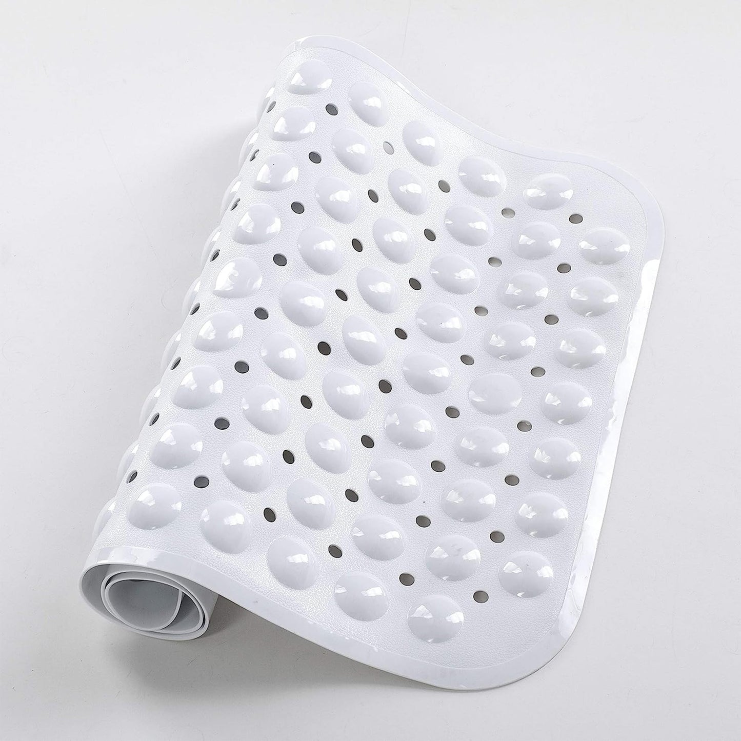 Yorkshire Bedding Shower Mat Non Slip - 70x38cm Long Bath Mat with 200 Strong Suction Cups Grip and Drain Holes - PVC Rubber Bathroom Mats Machine
