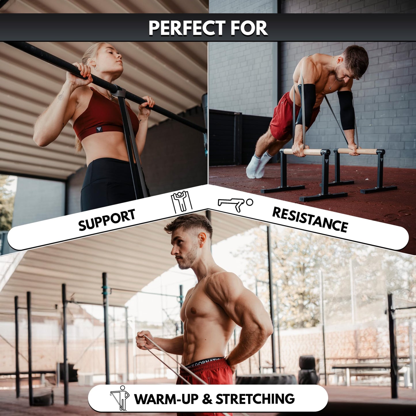 GORNATION Resistance Bands, Elastic Bands, Exersice Band, Pull Up Bands, Gymnastics Equipment for Home Workouts, Equipment for Fitness, Calisthenics &