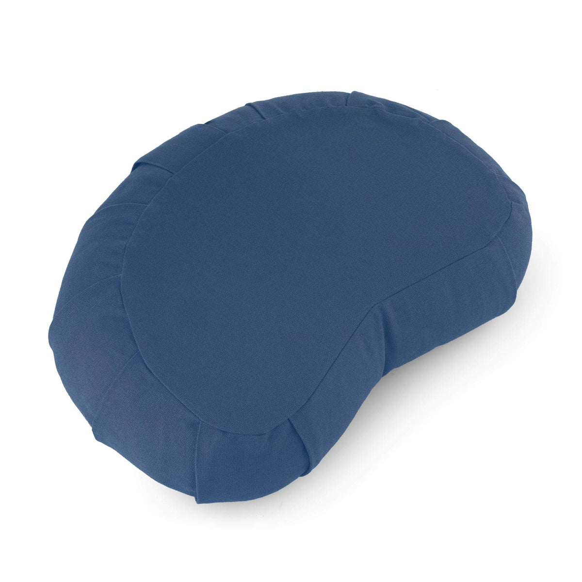 basaho CRESCENT Zafu Meditation Cushion | Organic Cotton | Buckwheat Hulls | Removable Washable Cover (Dusty Blue)