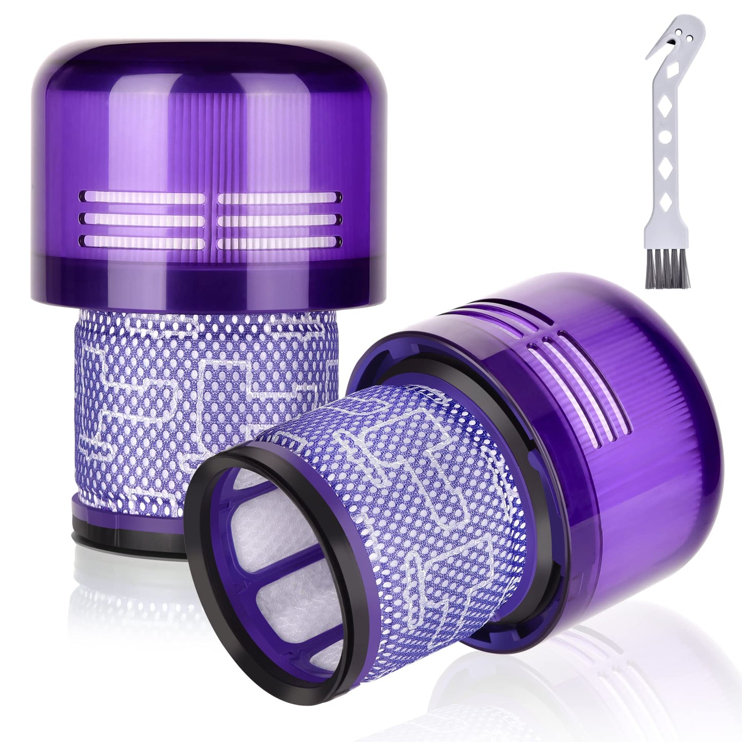Leadaybetter 2 Pack V11 V15 Filter Replacement For Dyson V11 Animal/Absolute/Extra/Torque Drive/Complete Pro V15 Detect SV14 Vacuum Cleaner, Compare