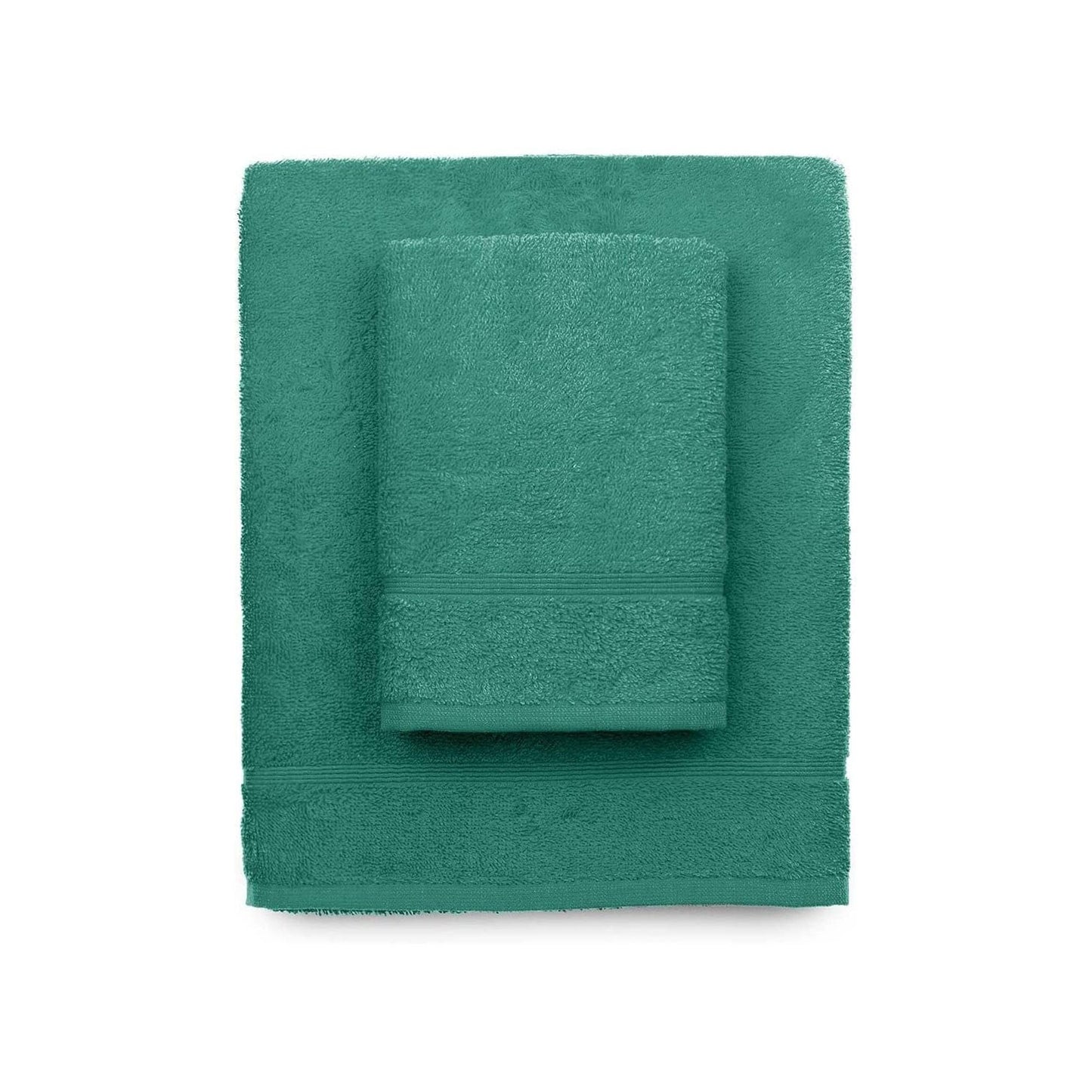 zer0bed, Aqua Green Bath Towels, Set of 2 Bath Towels, Face Towel, Bidet Towel, Plain Teal, 100% Cotton, Set of 2