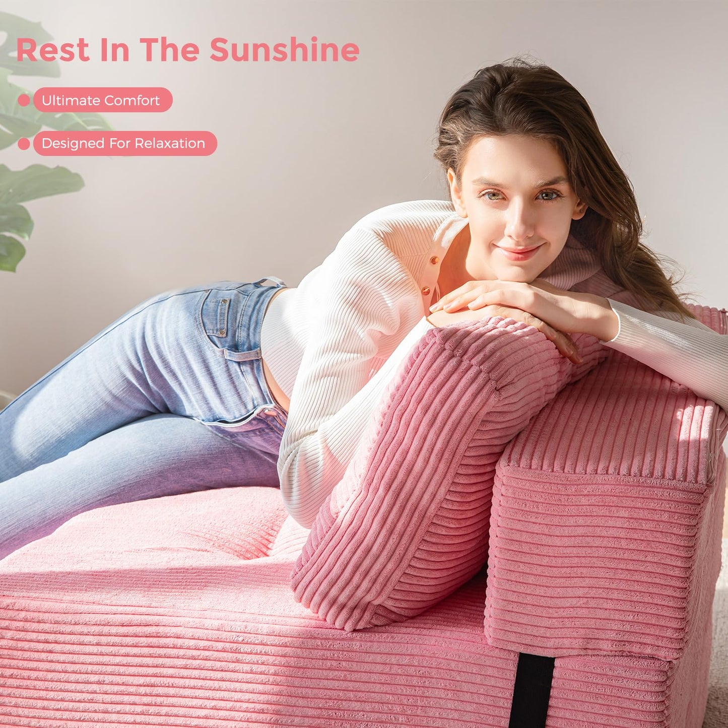 MAXYOYO Folding Sofa Bed, Convertible Sofa Bed with High-Density Support Foam, Portable 4 in 1 Fold Out Chair to Floor Lounger