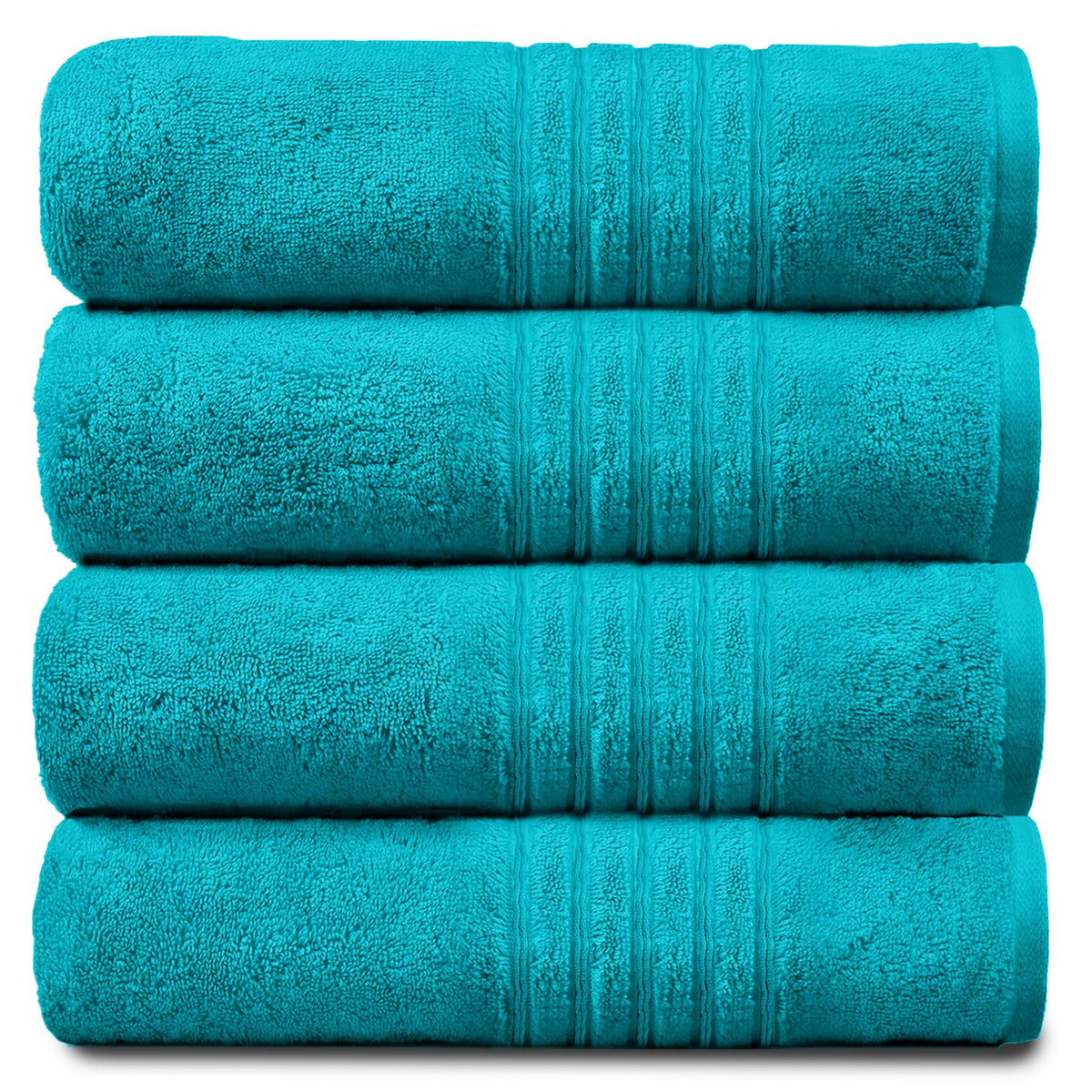 GC GAVENO CAVAILIA Ultra Soft Hand Towels For Bathroom, 4 Pk Egyptian Cotton Towels, Highly Water Absorbent, Teal, 50x80 Cm, 555919