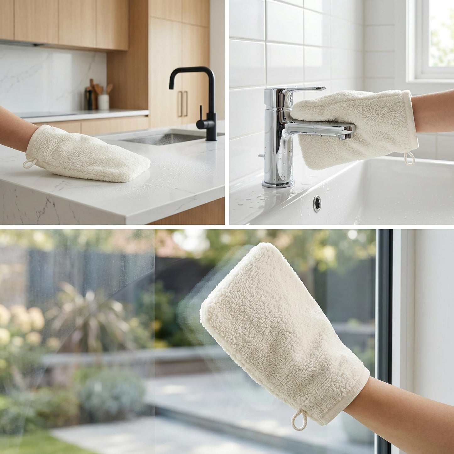 Perefly Washcloth Small Towels Set - 15 X 21 CM Hand Towels for Bathroom & Gym - Soft & Absorbent - Fast Drying Wash Cloths 10 Pack (Ivory)