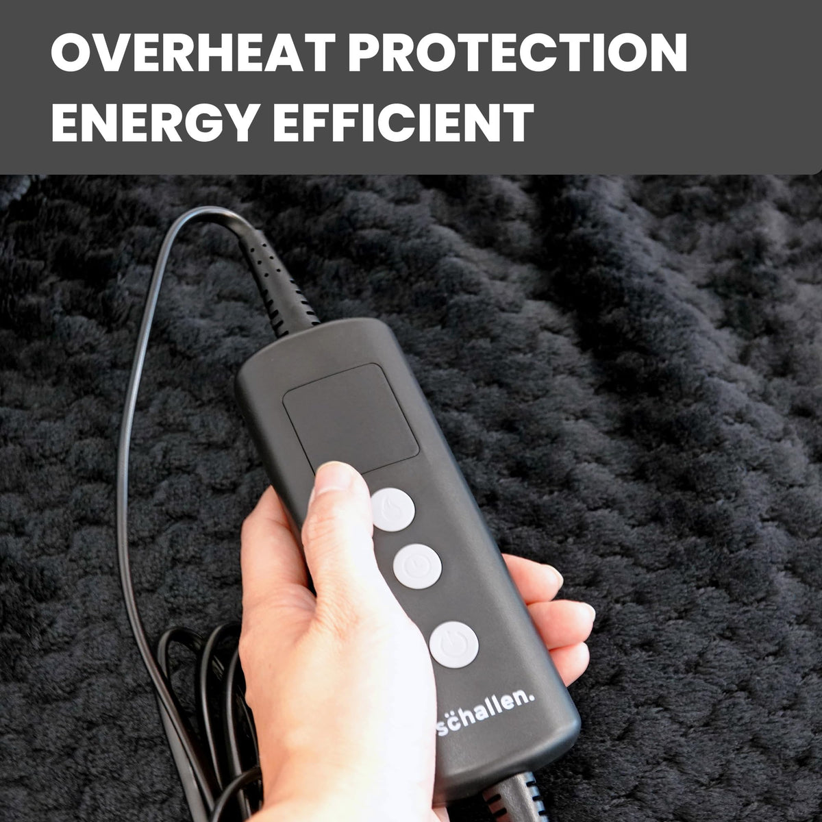 Schallen Waffle Soft Fleece Heated Electric Throw Over Blanket Honeycomb Overblanket with Timer and 10 Heat Settings for Sofa and Bed | Machine