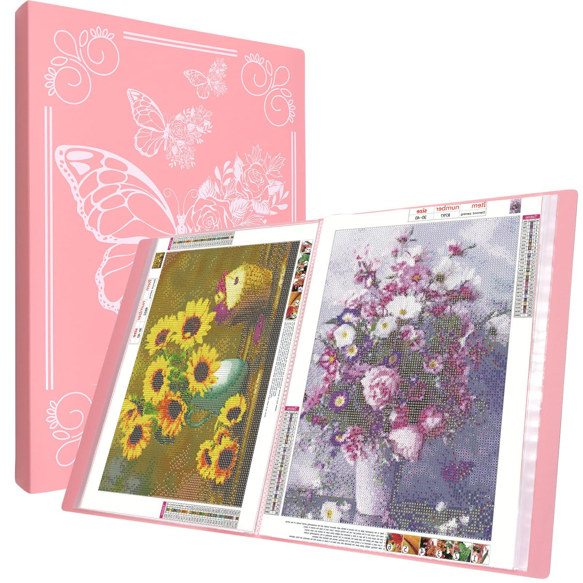 SPOKKI Diamond Painting Pictures Album, A3 Diamond Painting Folder for Storage Diamond Painting Pictures with 60 Sheets, Diamond Painting