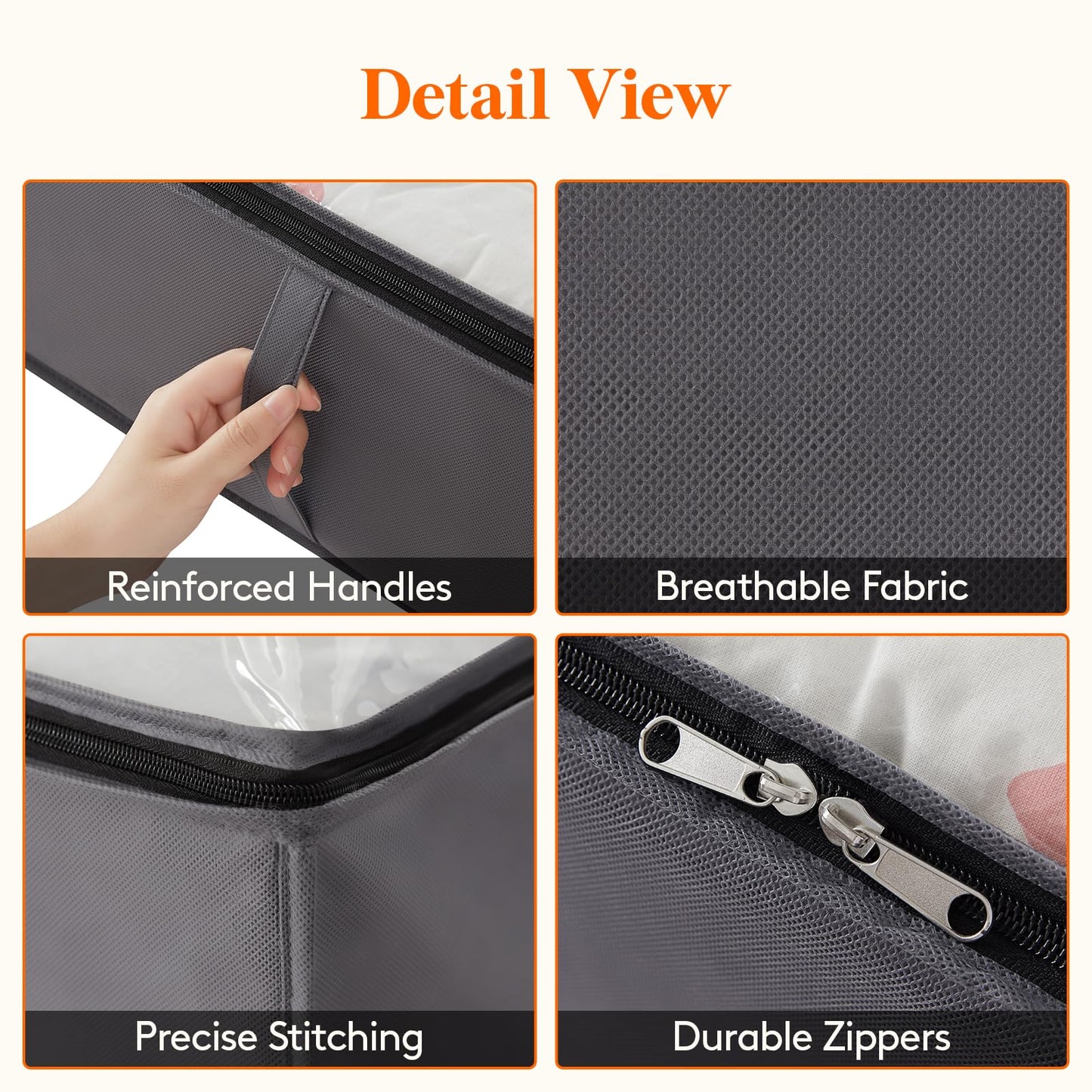 Lifewit 3 Pack 40L Under Bed Storage, Underbed Storage Boxes with lid Clothes Storage Bag Wardrobe Storage Organiser with Reinforced Handle
