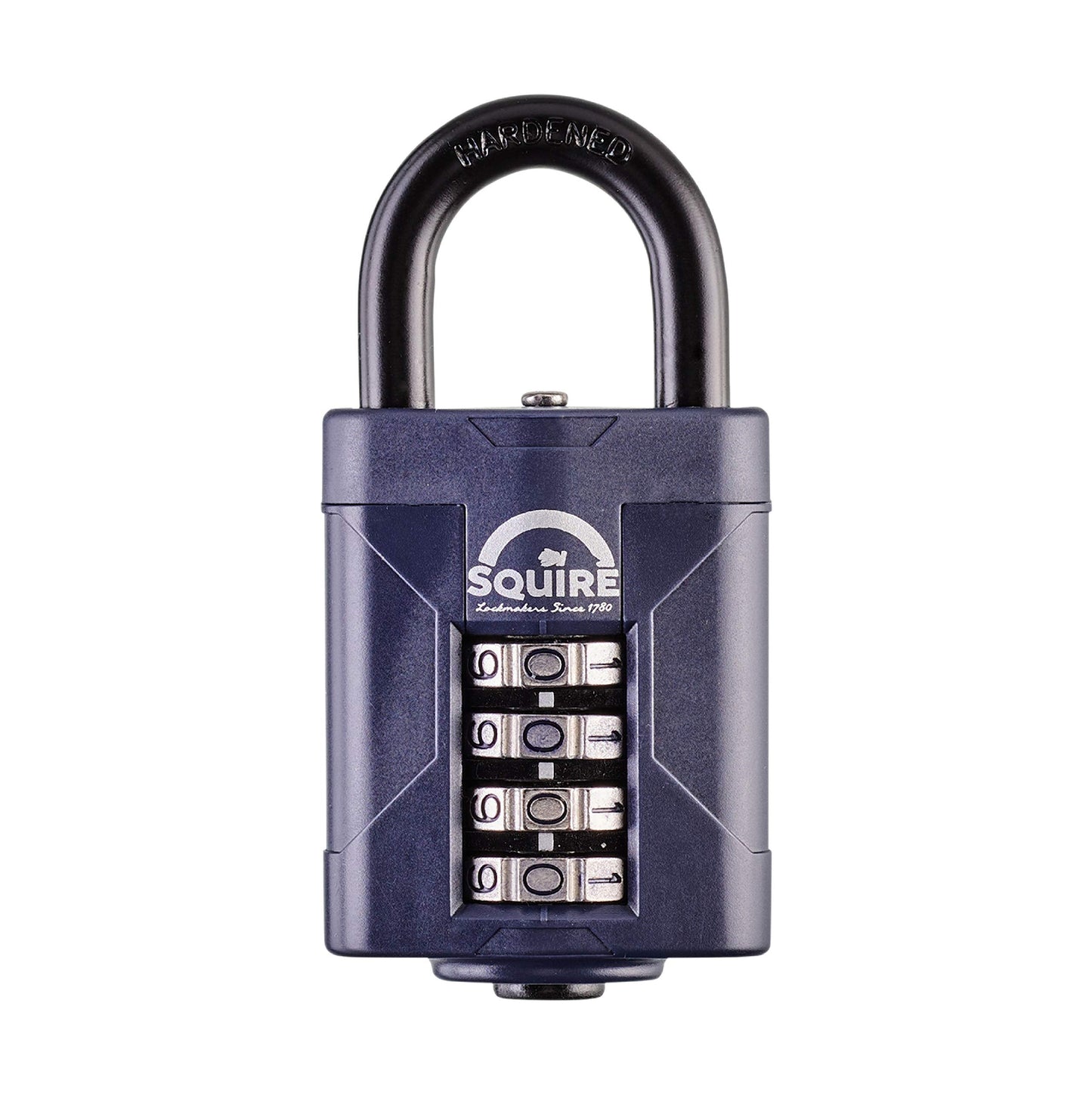 Squire Heavy Duty Padlock (CP50) - Toughest Steel Shackle - 4 Wheel Combination Padlock - Alloy Steel for Corrosion Resistance - Weatherproof Lock for