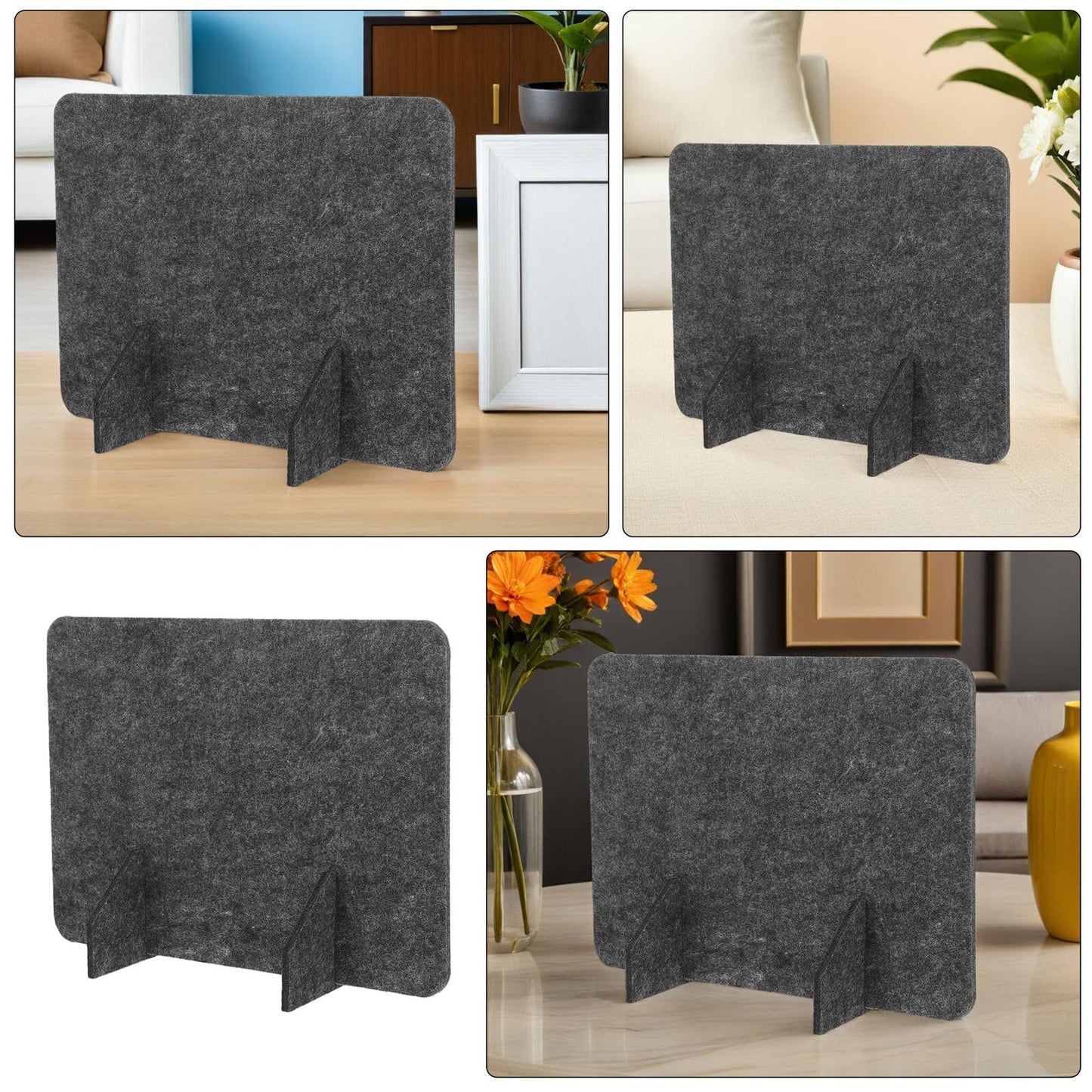 PLAFOPE 2pcs Portable Soundproof Felt Desk Divider Panel Stable Desktop Privacy Screen for Office Restaurant Dining Area Partition Noise Reducing