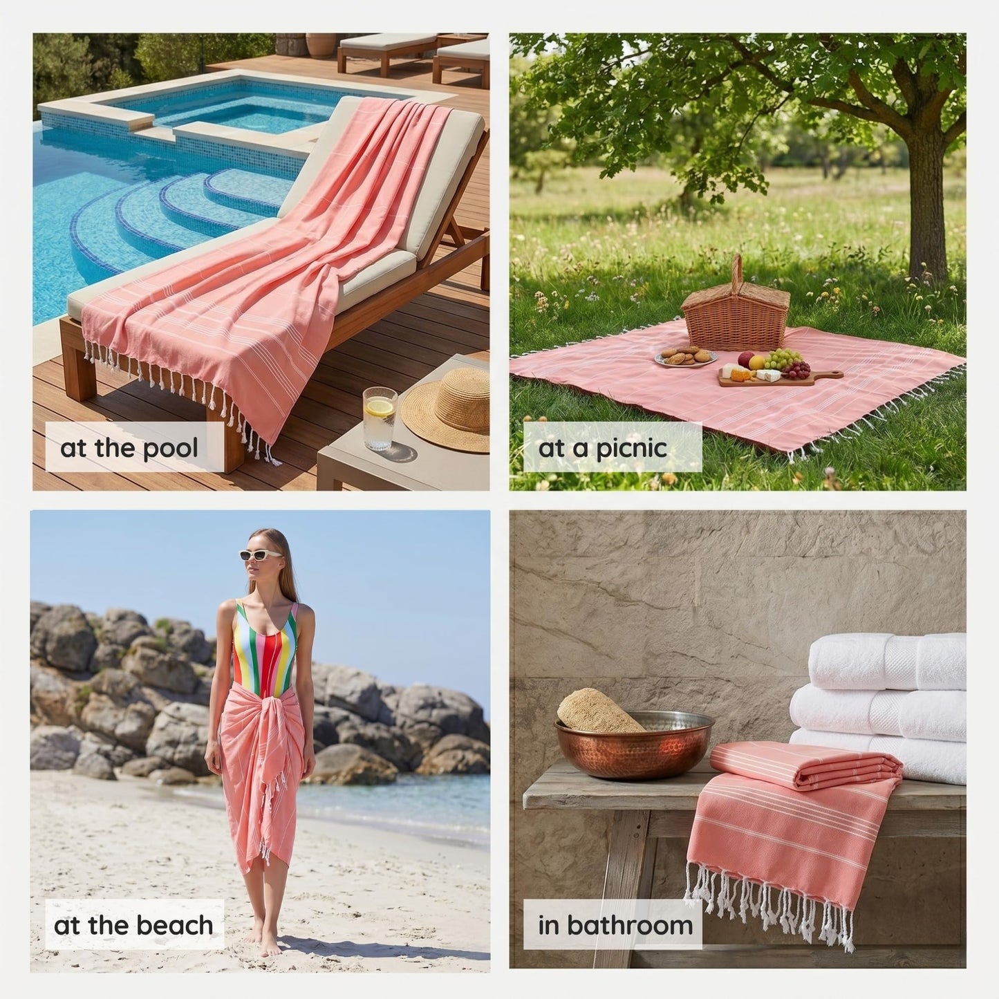 KZY LONDON Beach Towel - Large Turkish Beach Towels for Camping, Swimming, Bath, Gym - Quick Dry, Super Absorbent, Lightweight