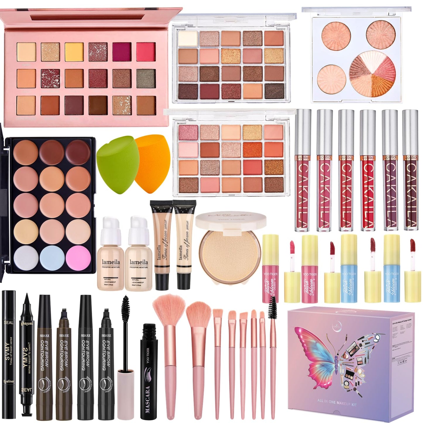 All in One Makeup Kit, Make Up Gift Set for Women, Makeup Kit for Women Full Kit, Includes Foundation Face Primer Eyeshadow Concealer Liquid Blush