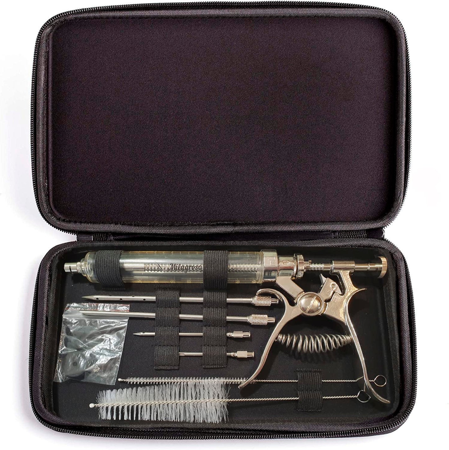 Stainless Steel Meat Injector Kit - Outdoor Marinade Syringes with 3 Needles for Grill & Smoker - Professional Culinary Tool