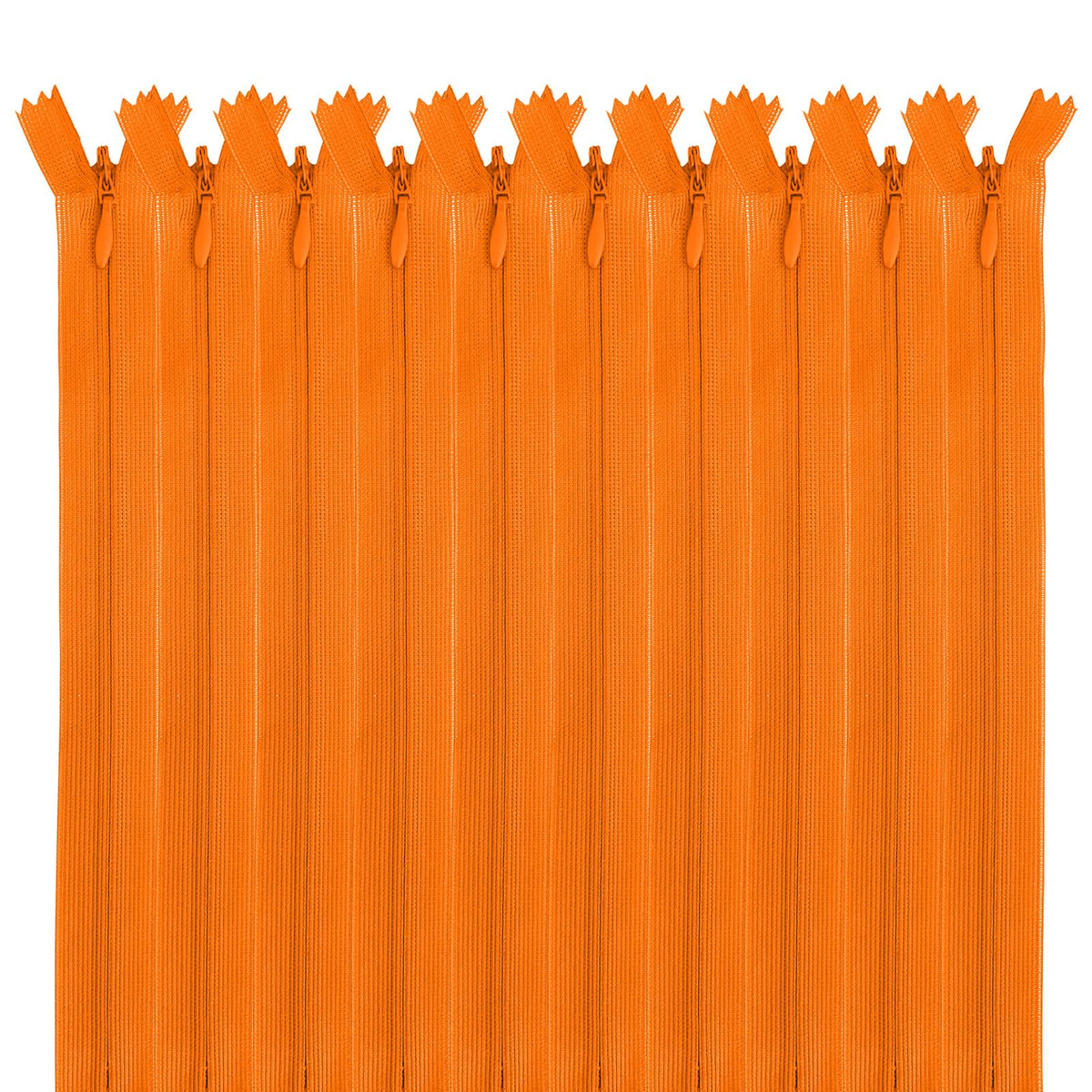 MARARDI Pack of 10 Invisible Zippers [Dark Orange] Nylon [50 cm] Sewing Clothes, Bags, Ribbon, Cotton, Leather, Plastic for Sewing Machine
