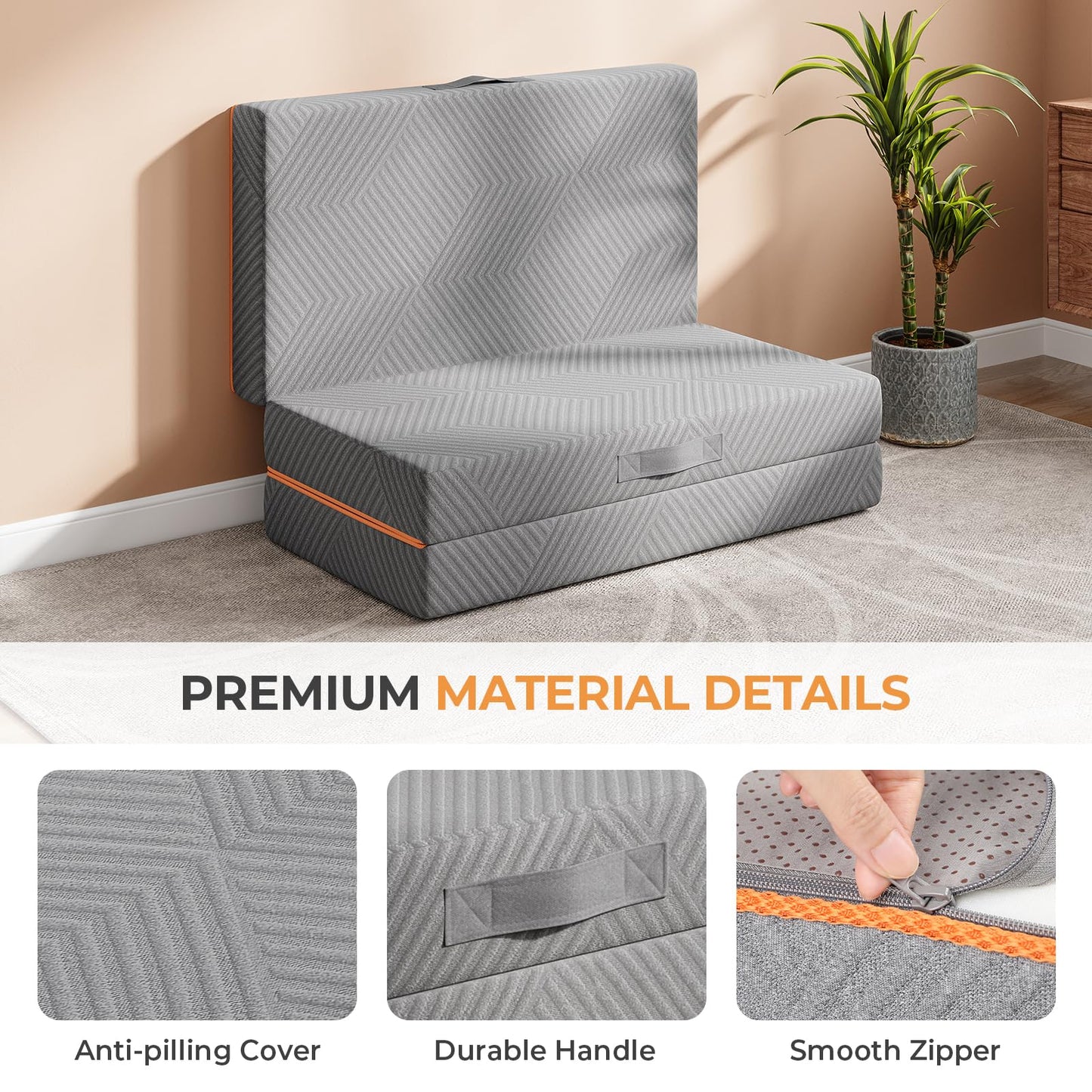 Vesgantti Folding Mattress Double 15CM Memory Foam Foldable Mattress
