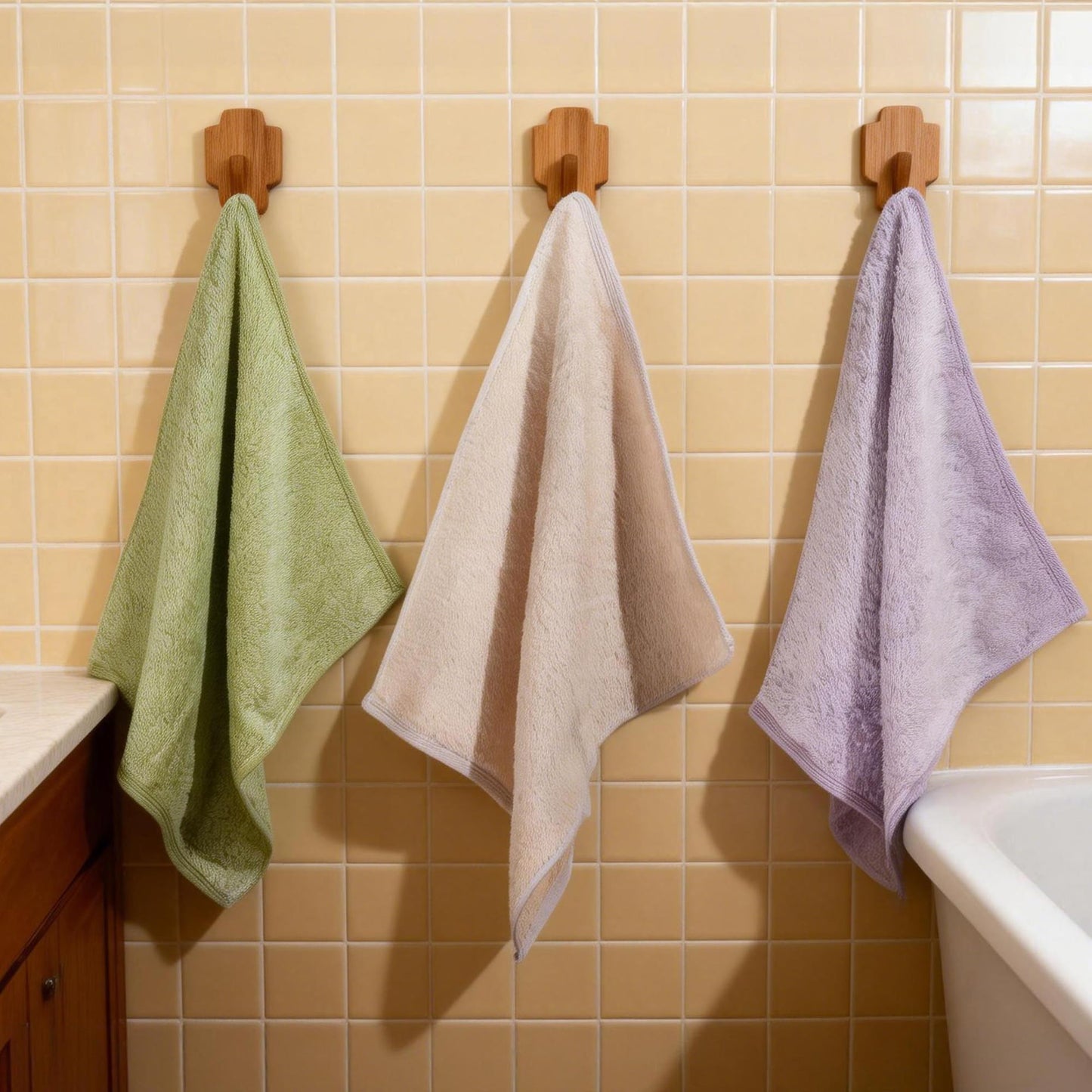 Vie TRIOMPHE 3-Pack Cloud Dream 100% Long Staple Cotton Zero Twist Flannel Towels Face Cloths