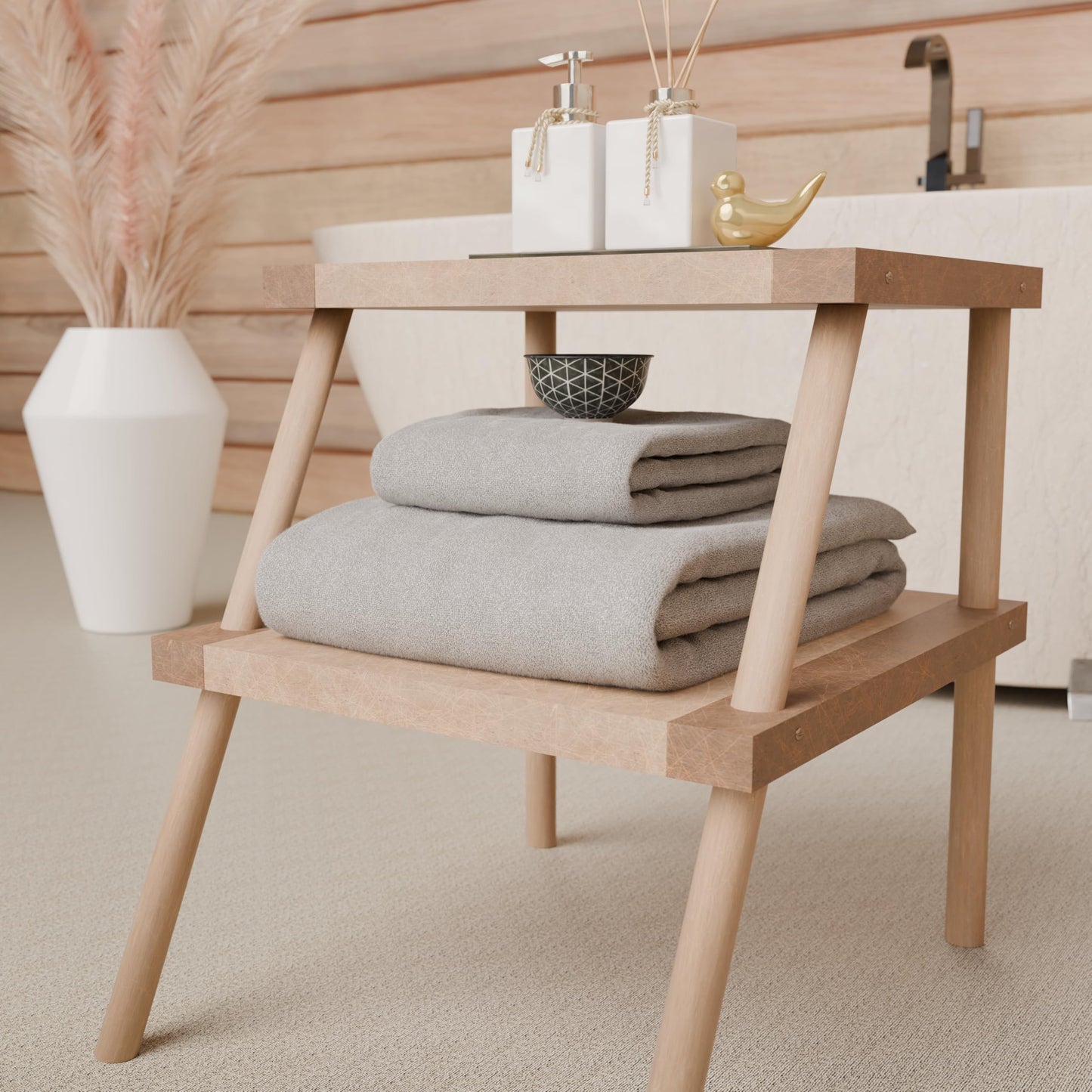 PETTI Artigiani Italiani - 100% Cotton Terry Bath Towels, 1+1 Towel Set, 2 Pieces 1 Face Towel and 1 Hand Towel, Light Grey Towels