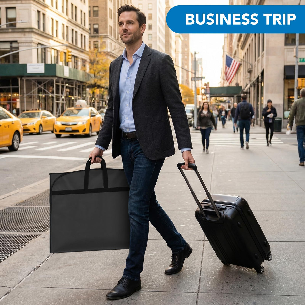 2Pcs Suit Bag, PEVA Suit Carriers for Men with Handles, Travel Garment Bags