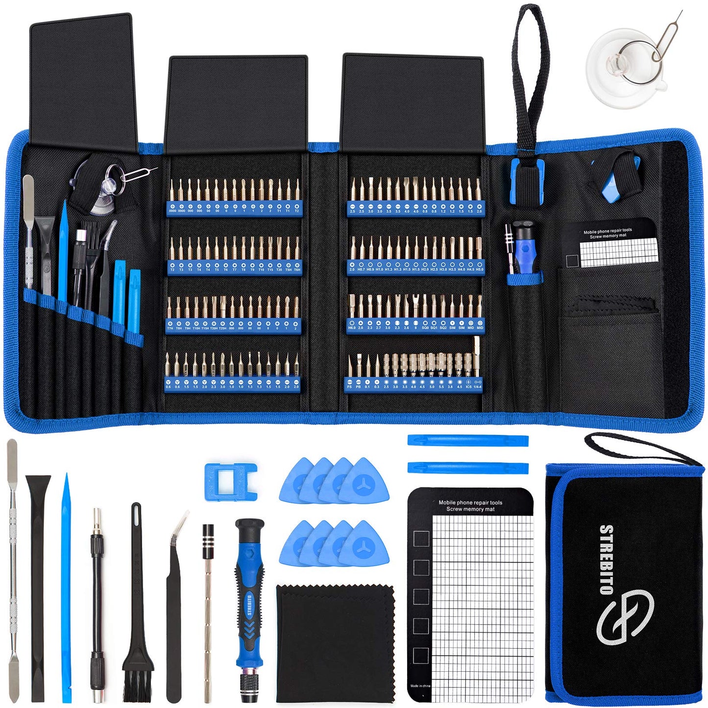 STREBITO Electronics Precision Screwdriver Sets 142-Piece with 120 Bits Magnetic Repair Tool Kit for Phone, MacBook, Computer, Laptop, PC, Tablet,