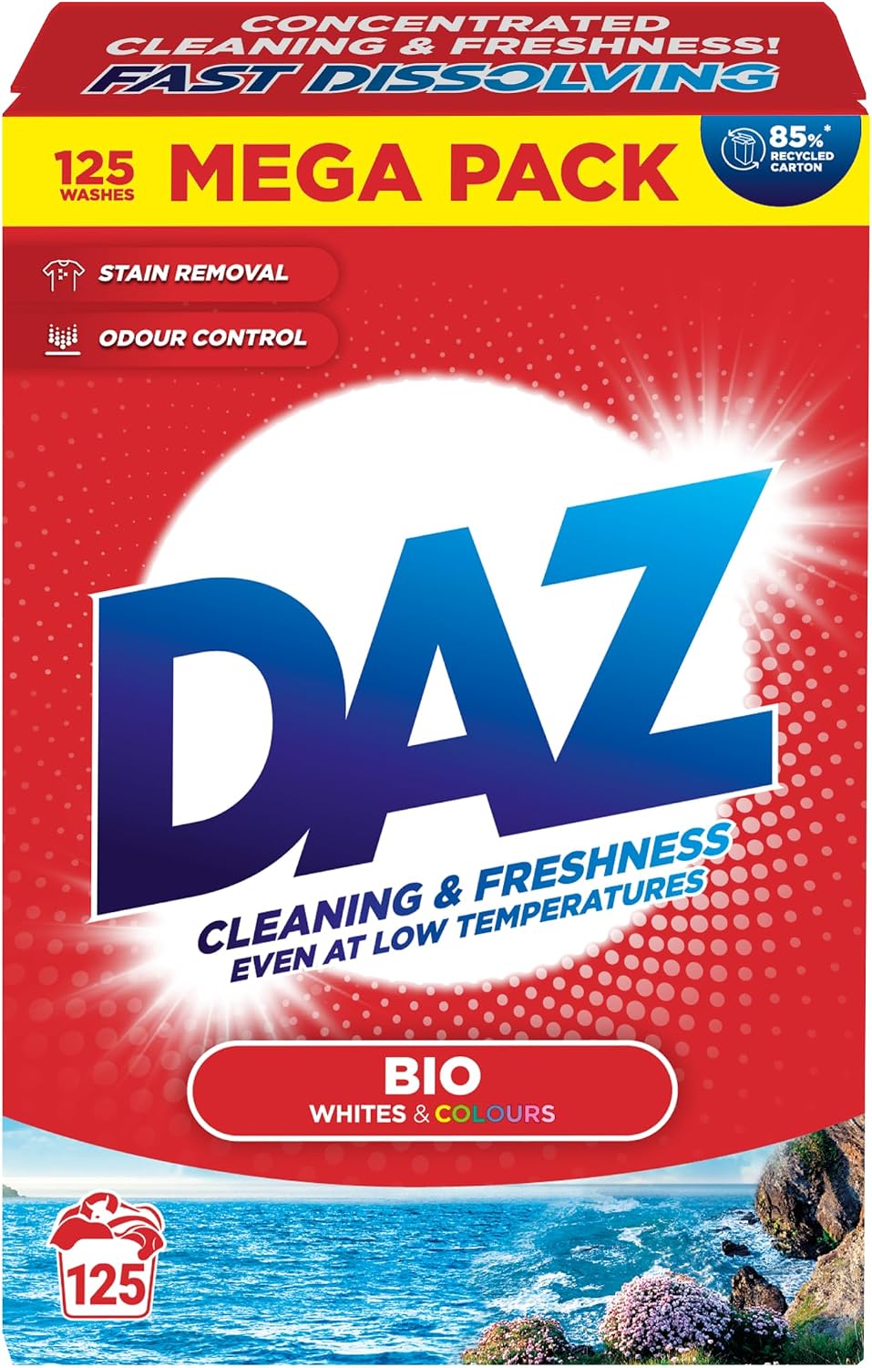 Daz Washing Powder 125 Washes, 6.25kg, New but scruffy box