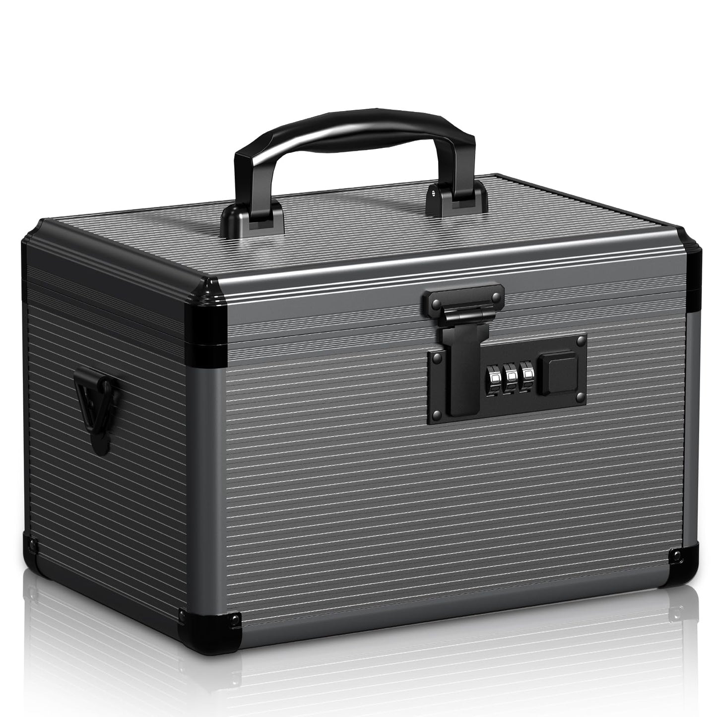 Lockbako Medicine Lock Box with Code, Lockable Medicine Box with Removable Tray & Pocket Bag
