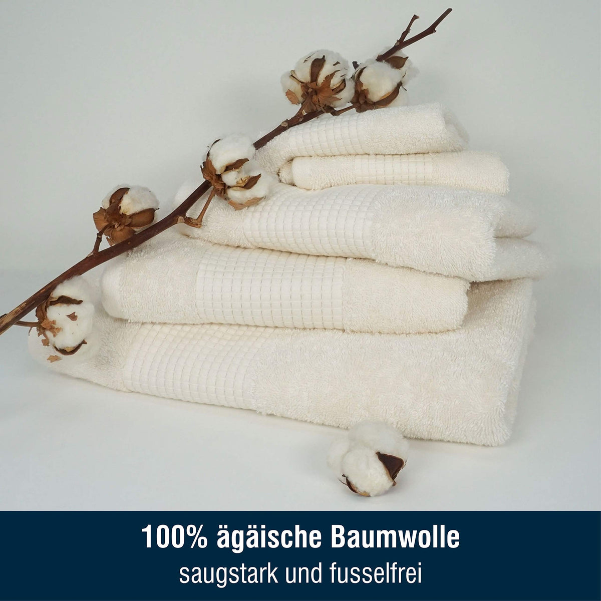 Merana Rome Washcloth Set Absorbent Soft and Lint- Terry Wash Gloves Luxury Quality Heavy Organic Cotton 590 GSM (Coconut, 4 x Wash Mitt (15 x 20 cm)