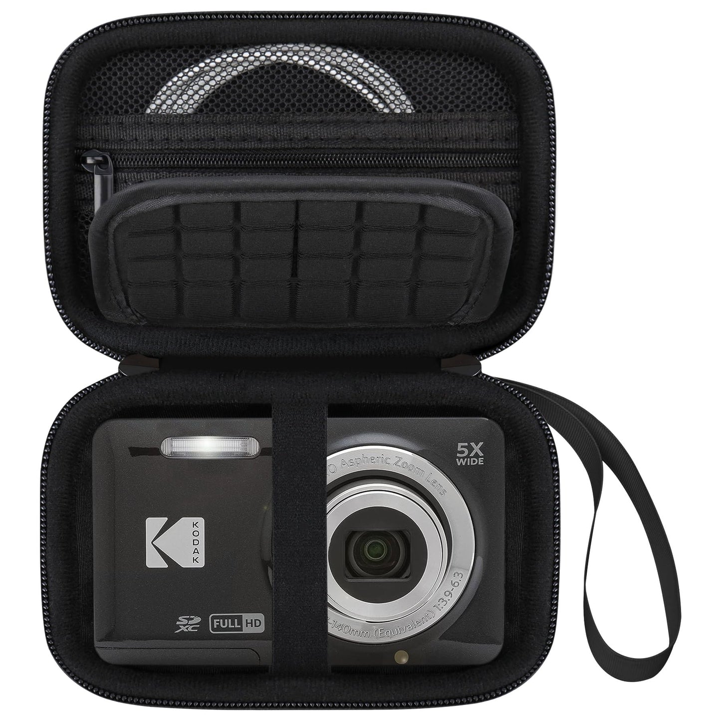 Elonbo Camera Carrying Case for Kodak PIXPRO FZ55 / FZ53 / FZ45 / FZ43 16MP Digital Camera, Vlogging Camera Storage Holder Travel Bag, ?Mesh Bag Fits