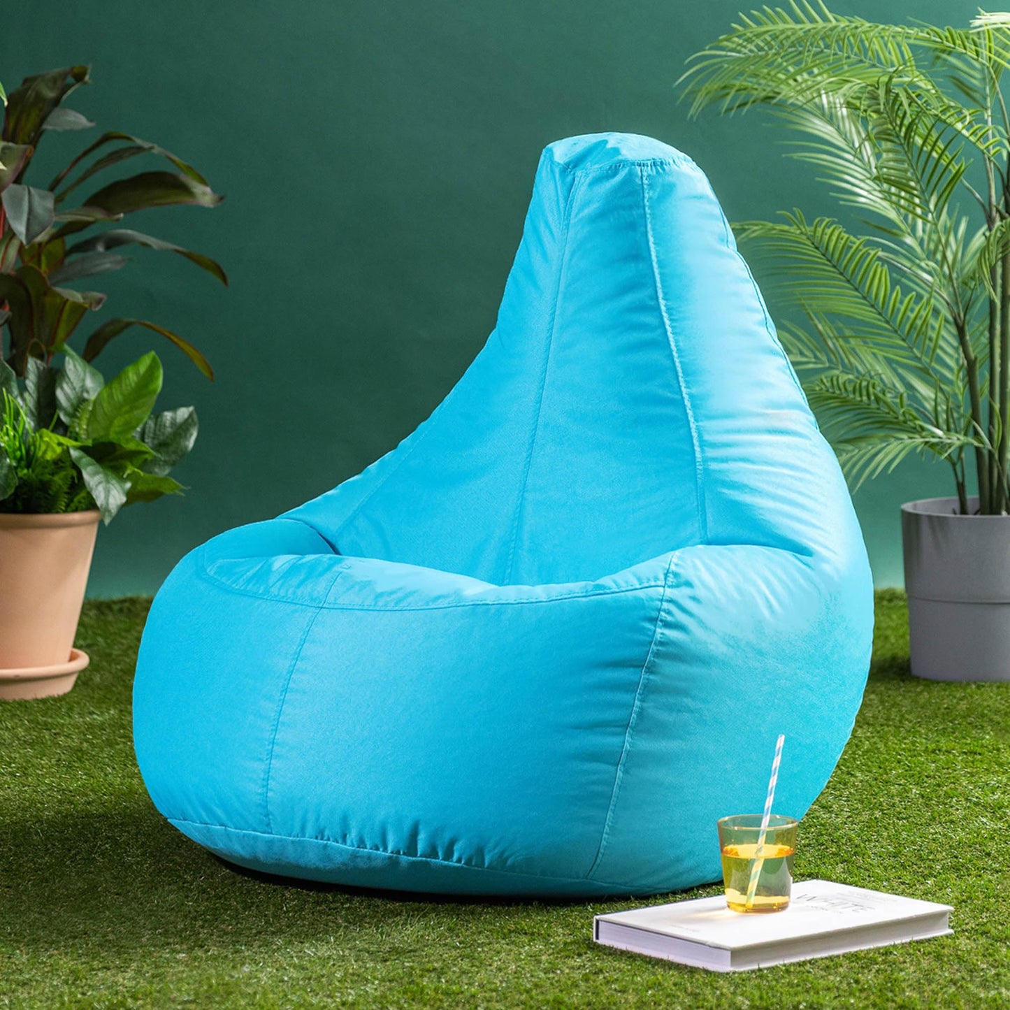 Bean Bag Bazaar Outdoor Bean Bag with Filling Included, Aqua