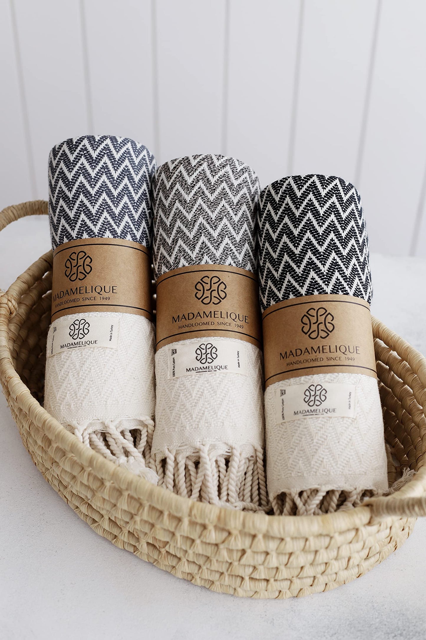 Madamelique Exclusive Hand Towels Set of 2-18 x 40 Inches - Decorative Bathroom Peshtemal Towel for Hand, Face, Hair, Yoga, Tea, Dishcloth