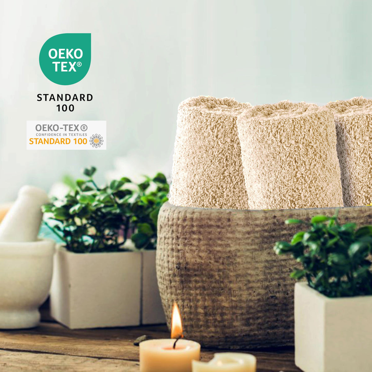SweetNeedle 6 Piece Towel Set - 2 Bath Towels, 2 Hand Towels and 2 Washcloths Cotton Daily Use Hotel Spa Quality Soft Highly Absorbent Quick Dry