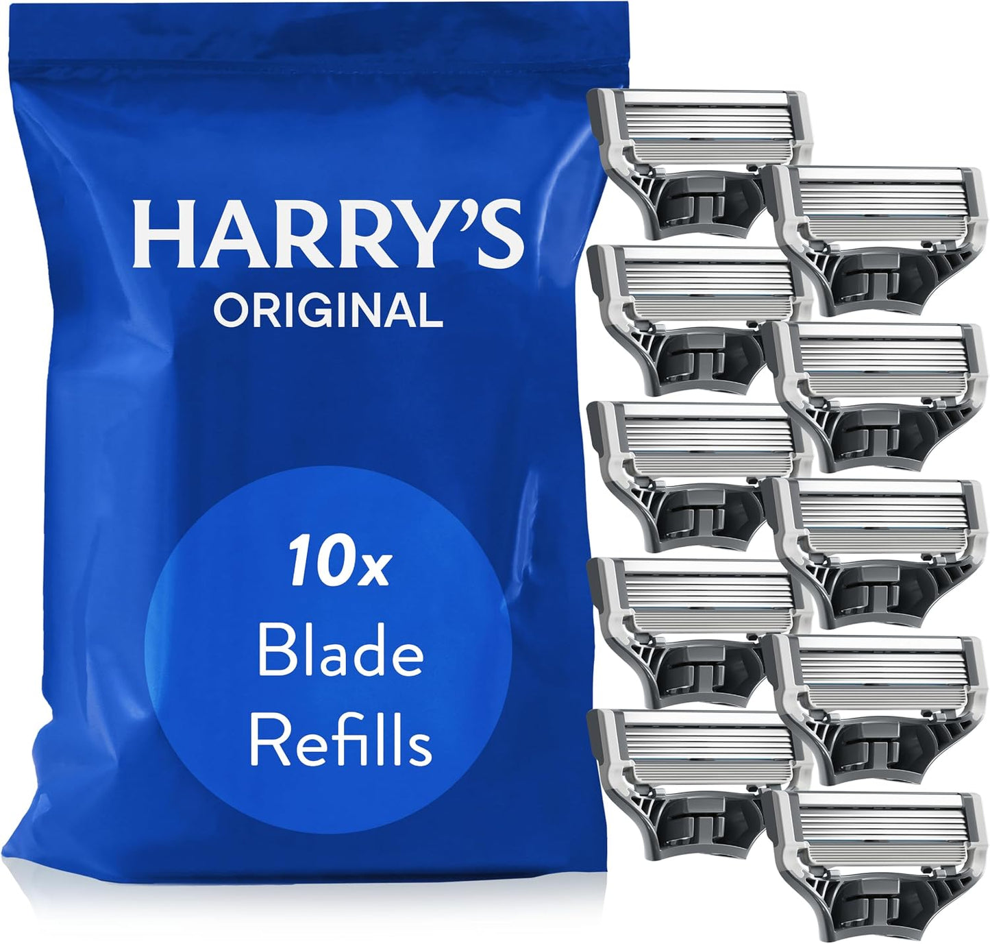 Harry's Razor Blades Men, Pack of 10 Refills with Precision Trimmer, New but no original packaging