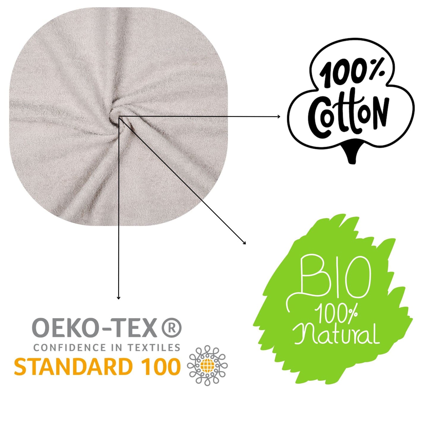 Stof - Bath Towel - Size 30 x 50 cm - 100% Organic Cotton - Linen Colour - Lagoon Model - Bath Linen - Wash at 40 cm